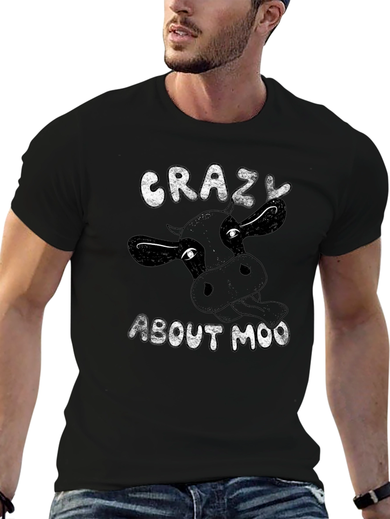 Crazy About Moo Black T-Shirt