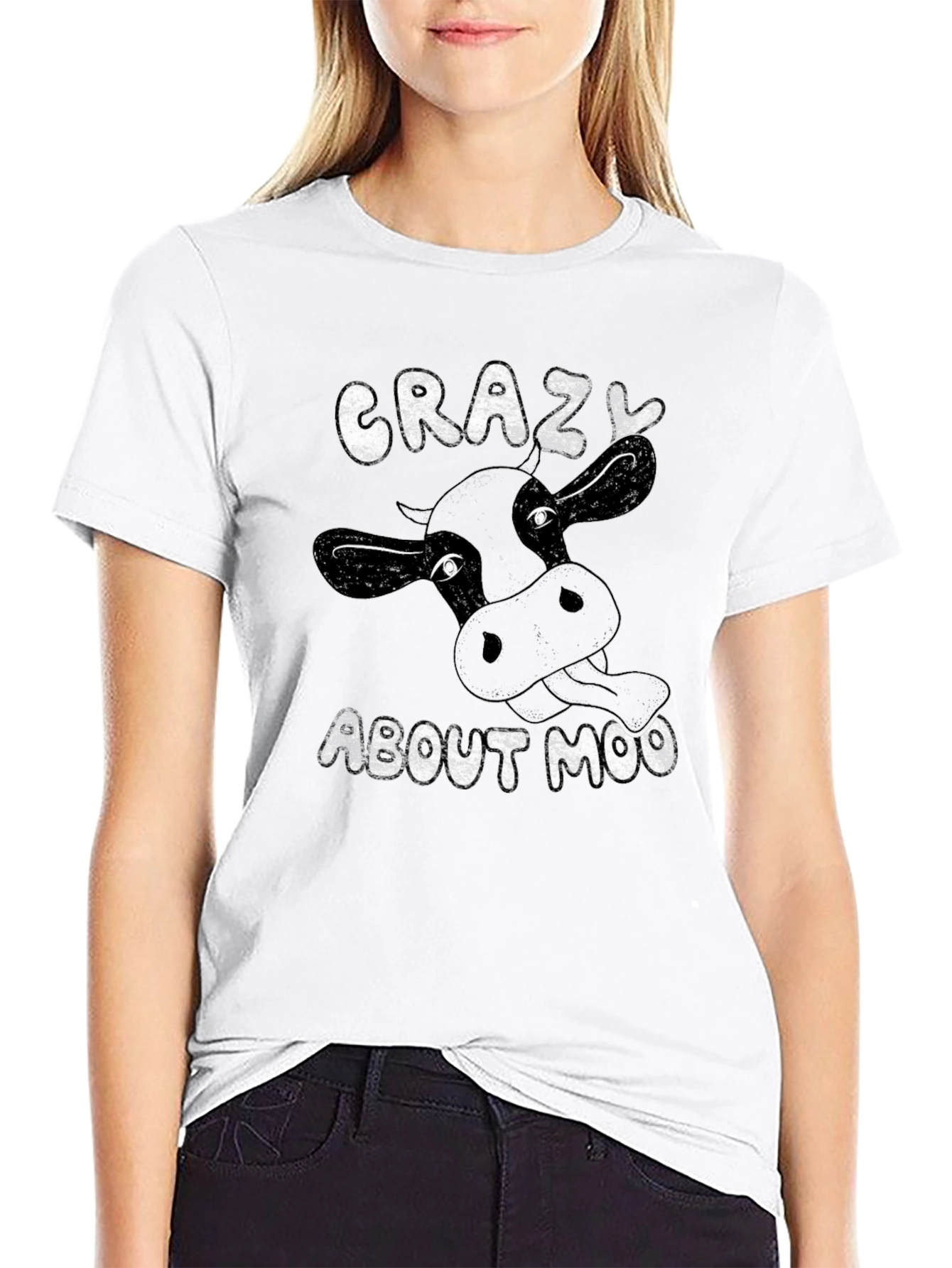 Crazy About Moo Black T-Shirt