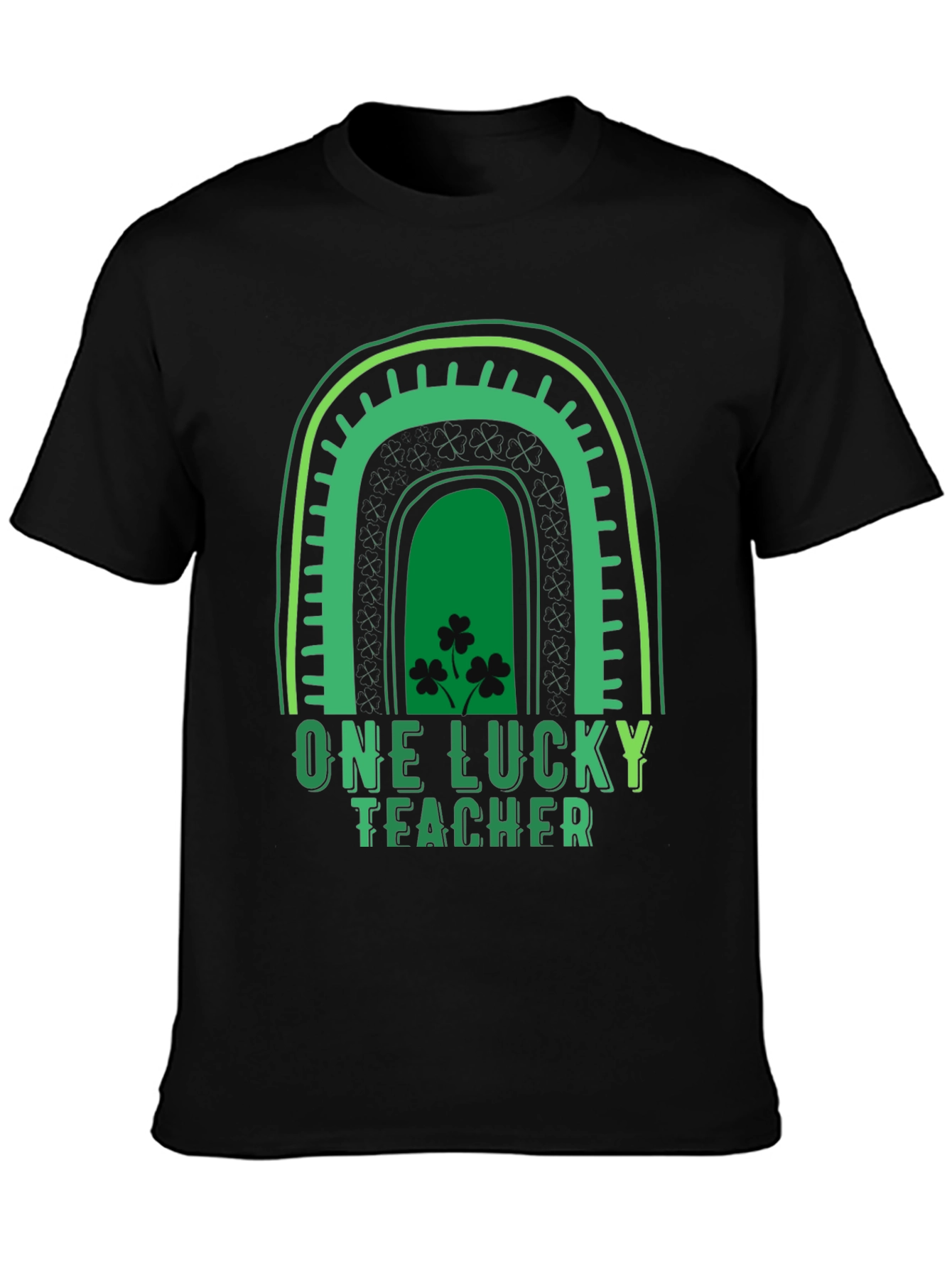 Lucky Teacher St. Patricks Day Rainbow Graphic Tee