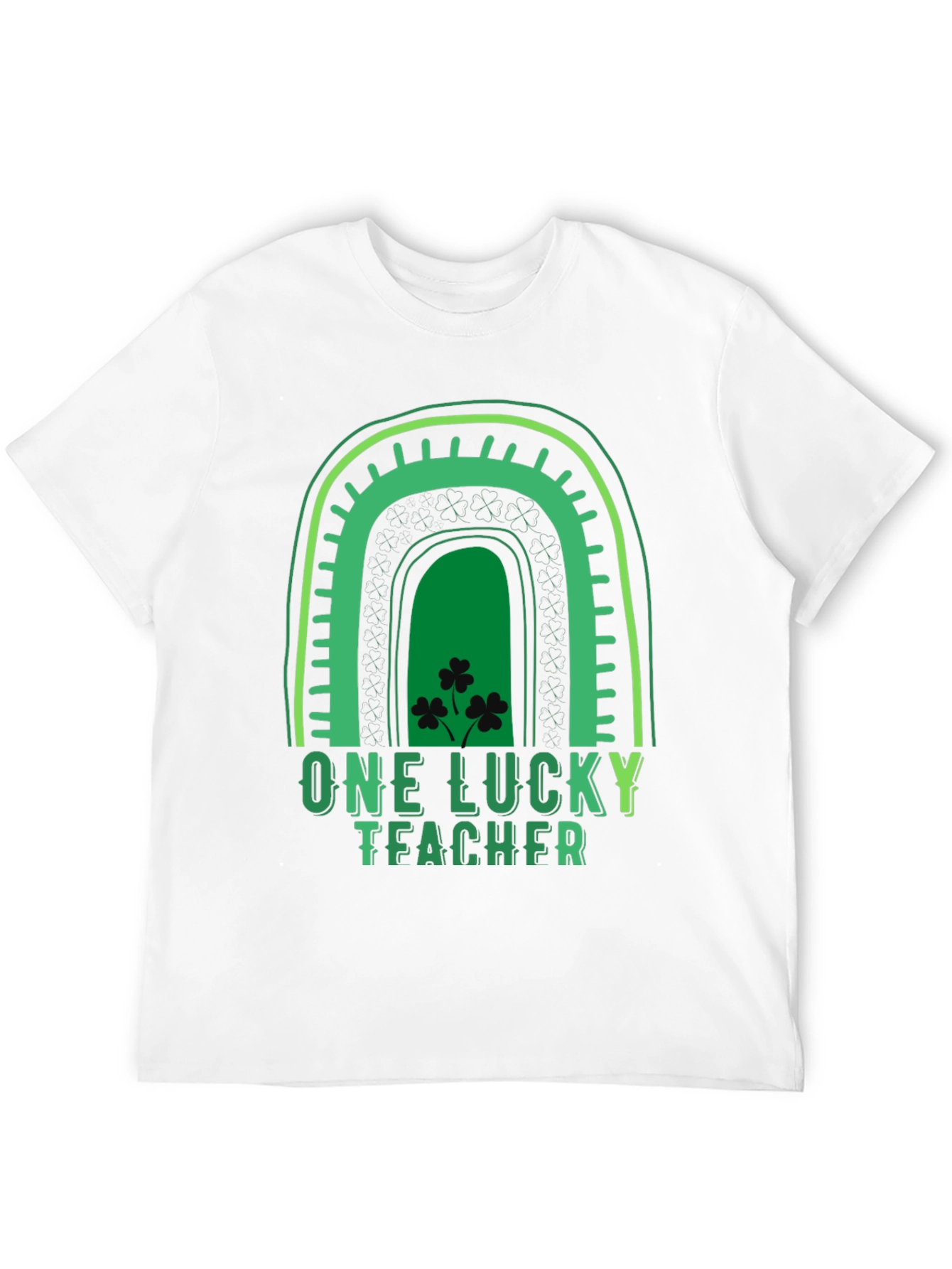 Lucky Teacher St. Patricks Day Rainbow Graphic Tee