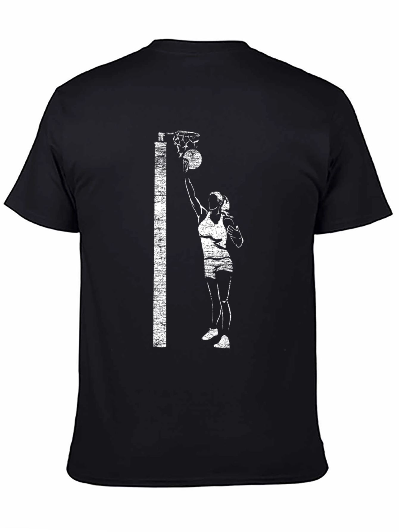 Netball Player Graphic Tee - Black Cotton
