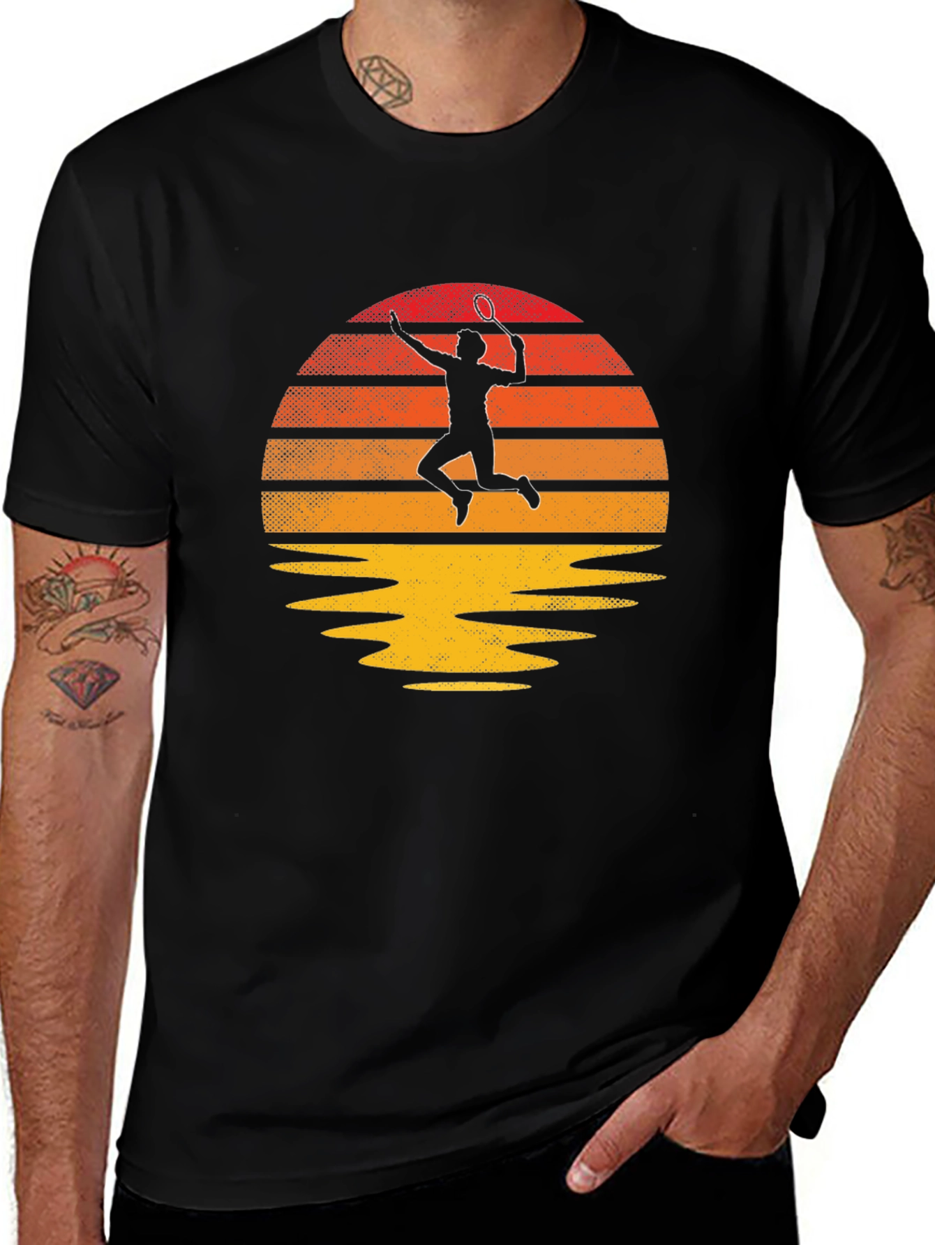 Retro Tennis Sunset Graphic Tee