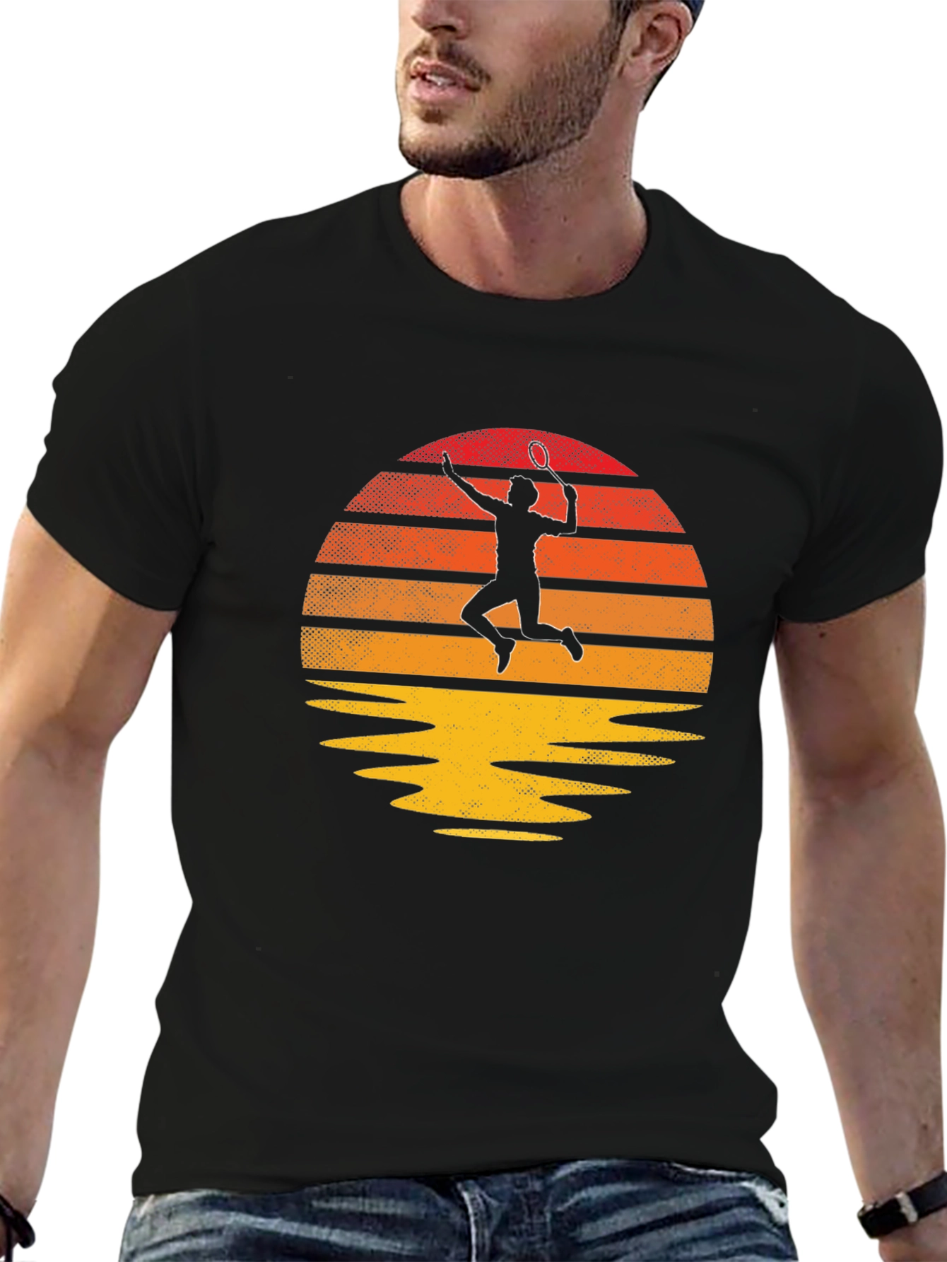 Retro Tennis Sunset Graphic Tee