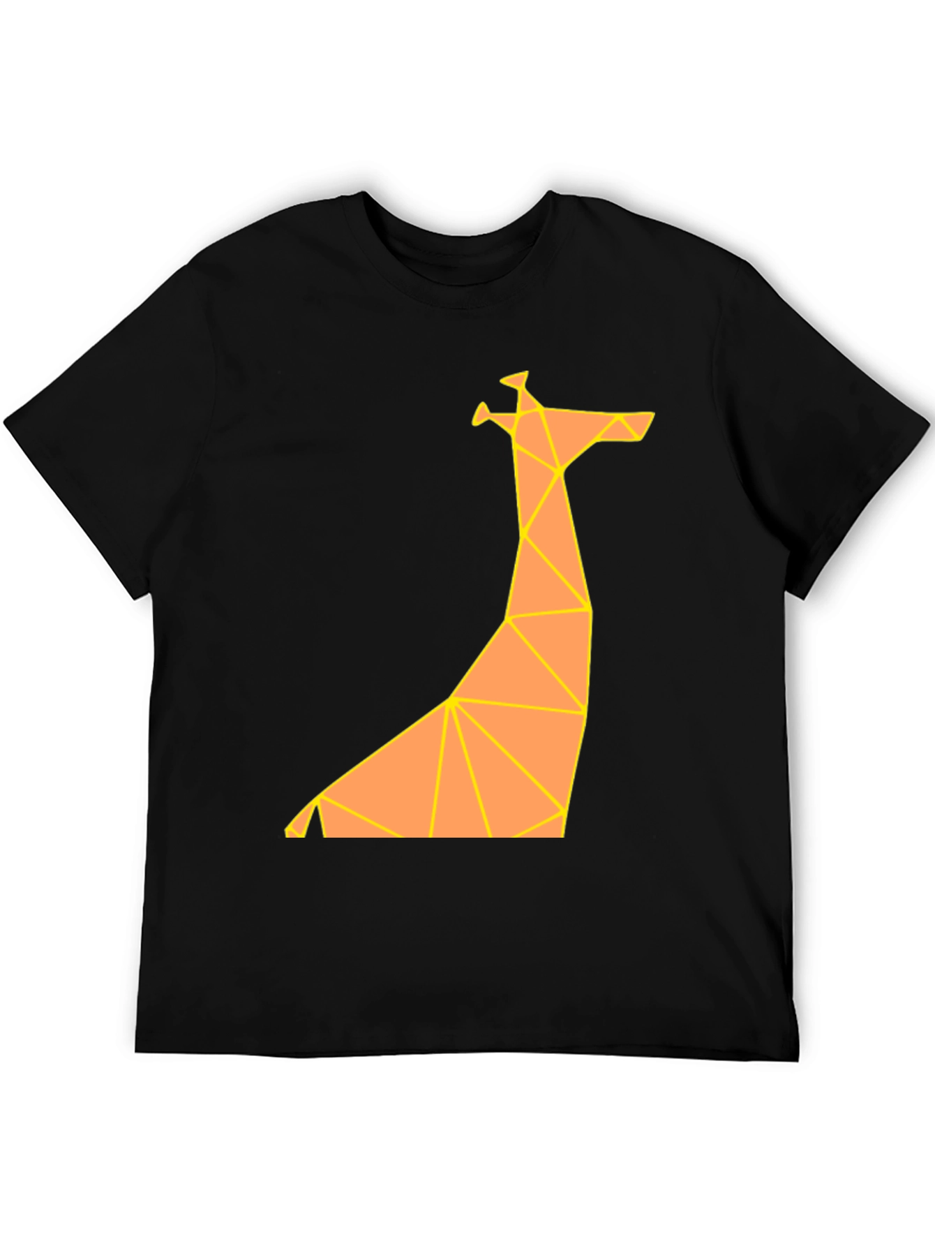 Geometric Giraffe Graphic Tee - Modern Art Shirt