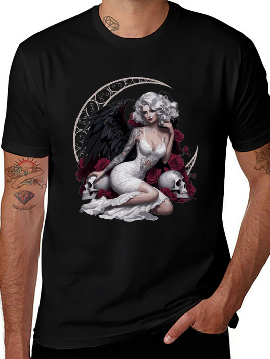 Gothic Angel Moon T-Shirt