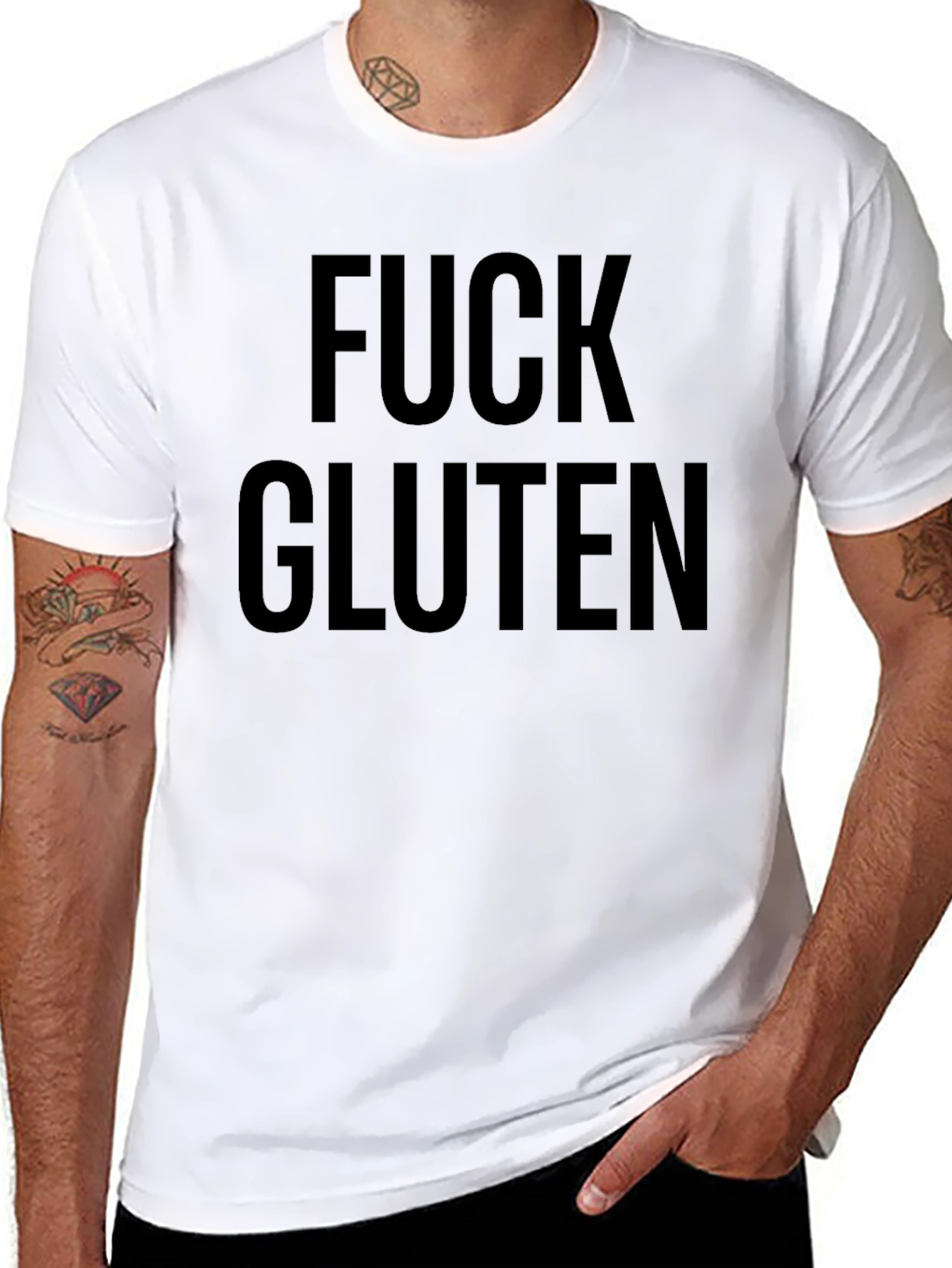 Fuck Gluten Black T-Shirt - Bold Statement Tee