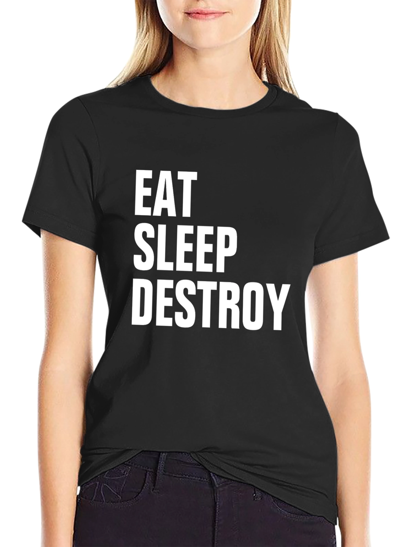 Eat Sleep Destroy Graphic Tee - Black