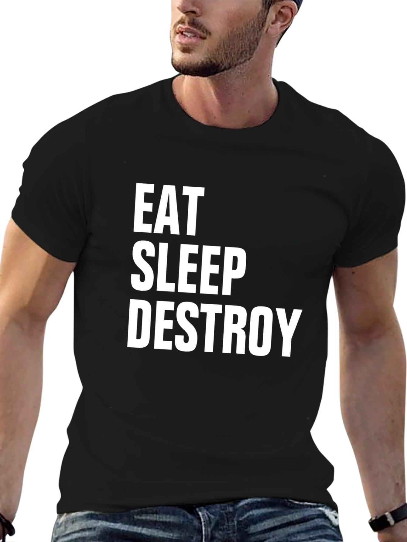 Eat Sleep Destroy Graphic Tee - Black