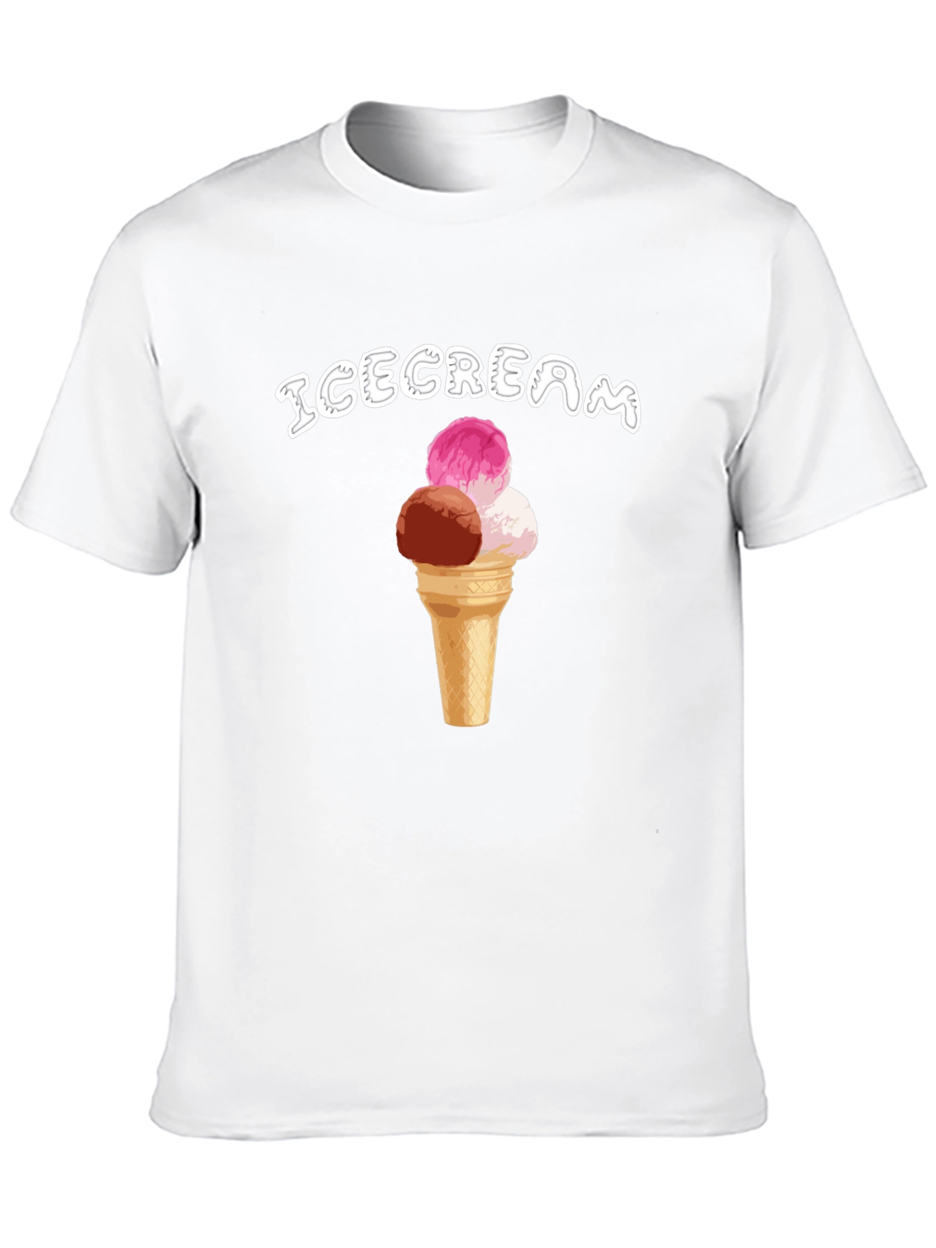 Ice Cream Cone Graphic T-Shirt - Black