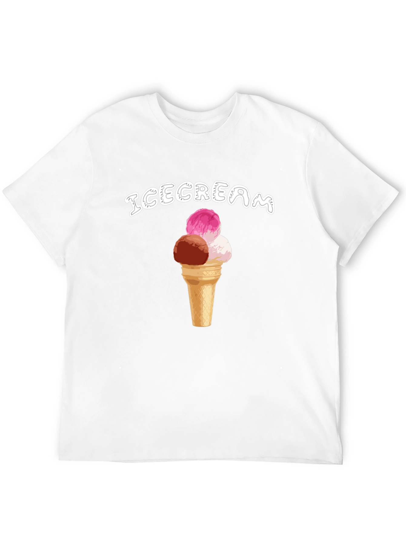 Ice Cream Cone Graphic T-Shirt - Black