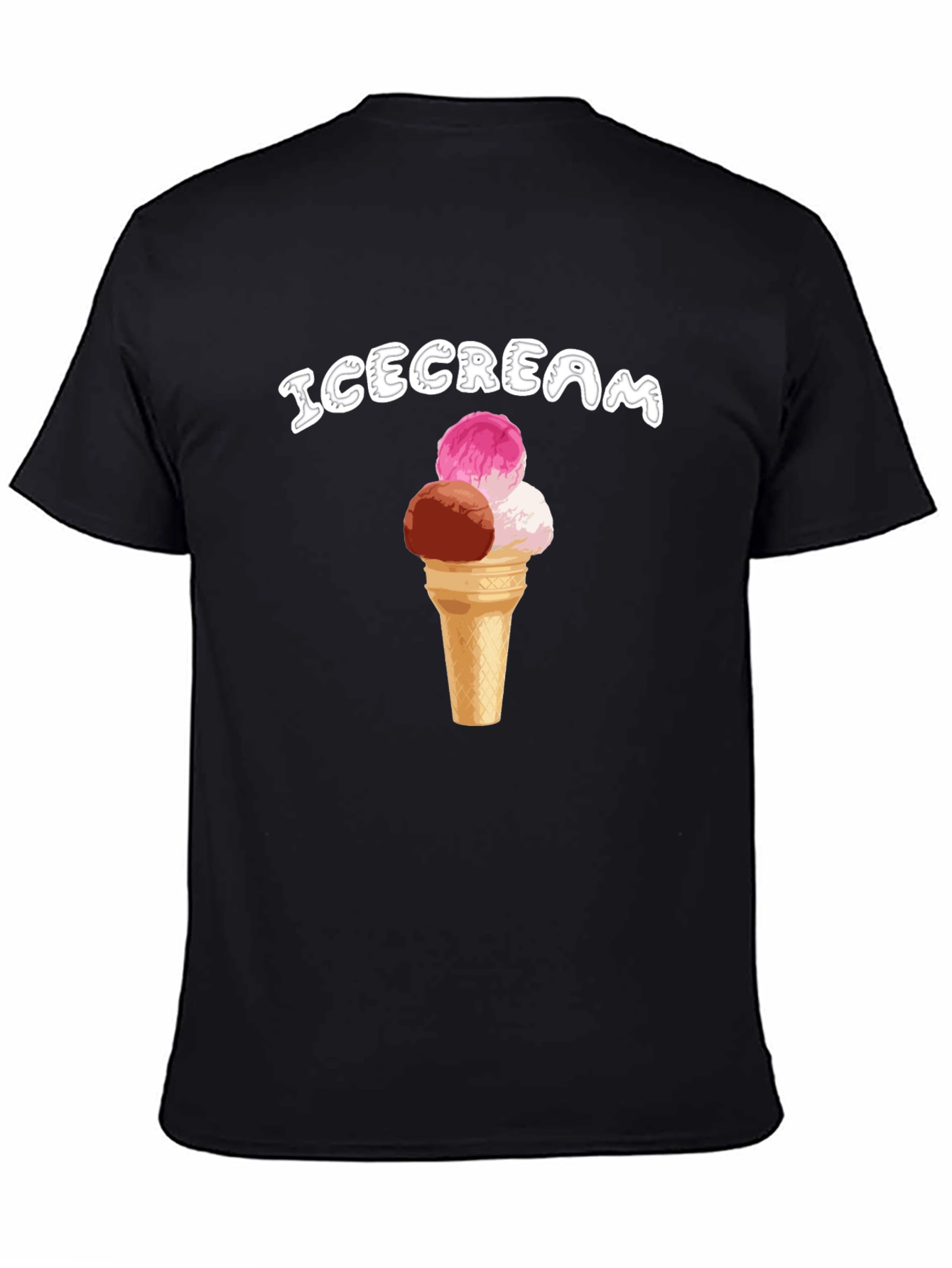 Ice Cream Cone Graphic T-Shirt - Black