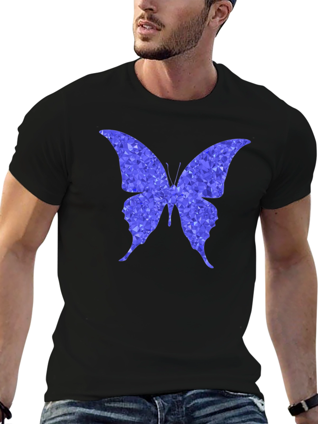 Geometric Butterfly Graphic T-Shirt - Stylish Mens Tee