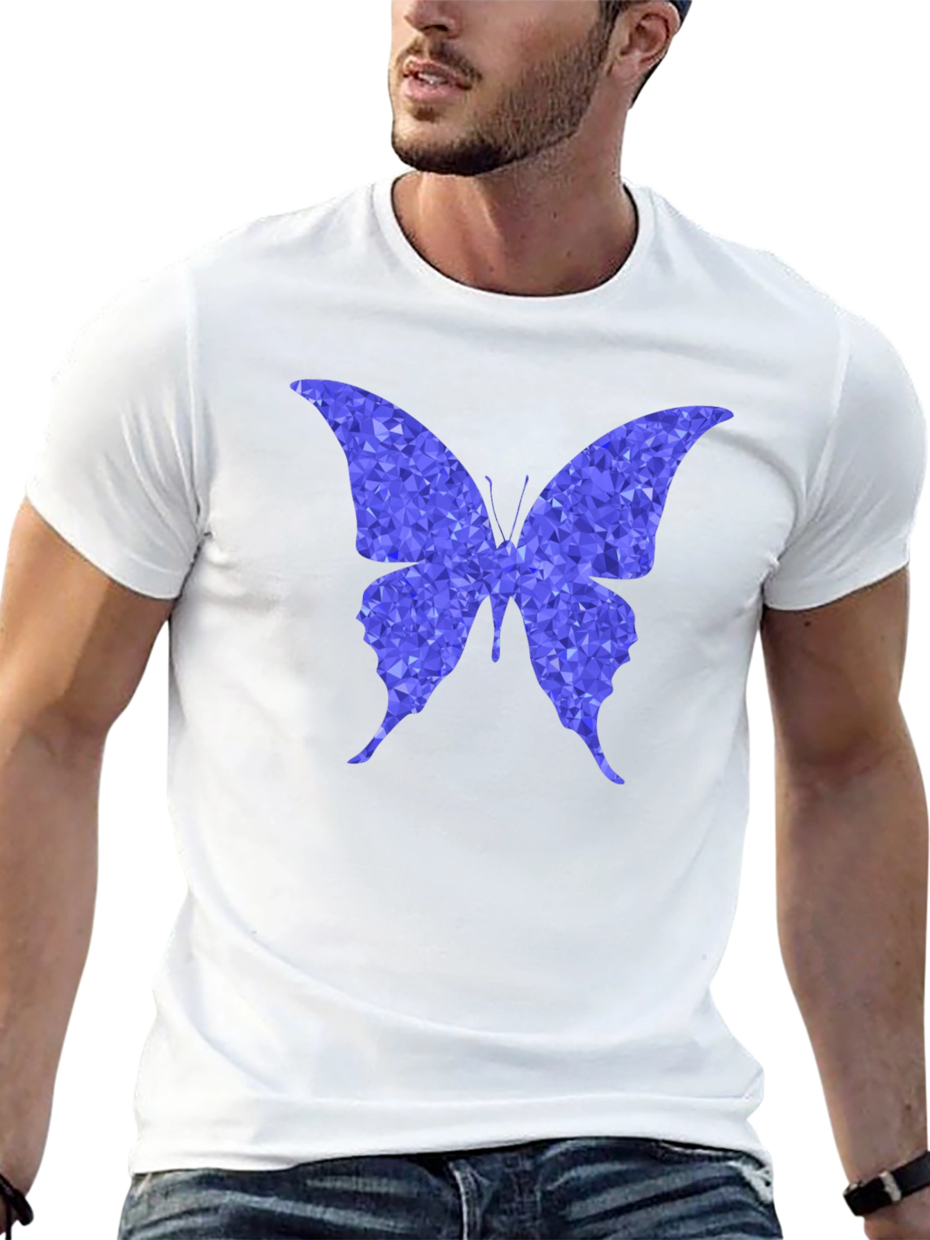 Geometric Butterfly Graphic T-Shirt - Stylish Mens Tee