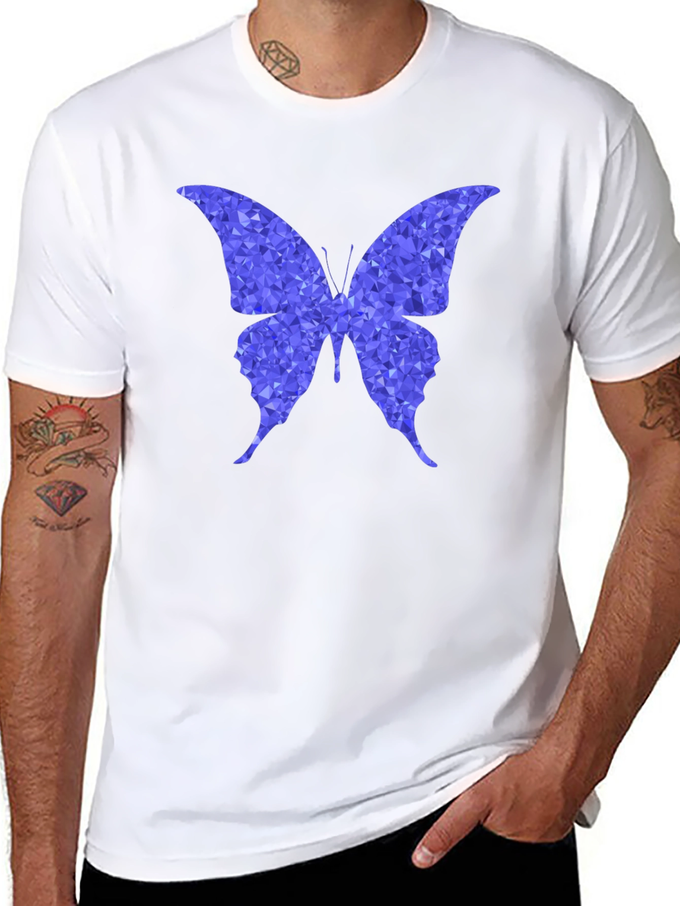 Geometric Butterfly Graphic T-Shirt - Stylish Mens Tee