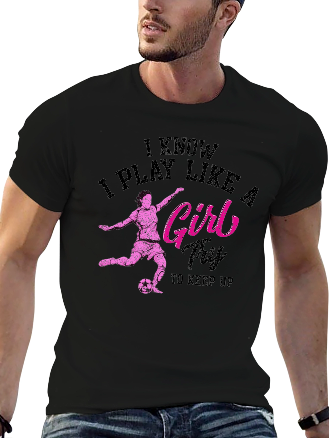 I Play Like a Girl Black Graphic Tee