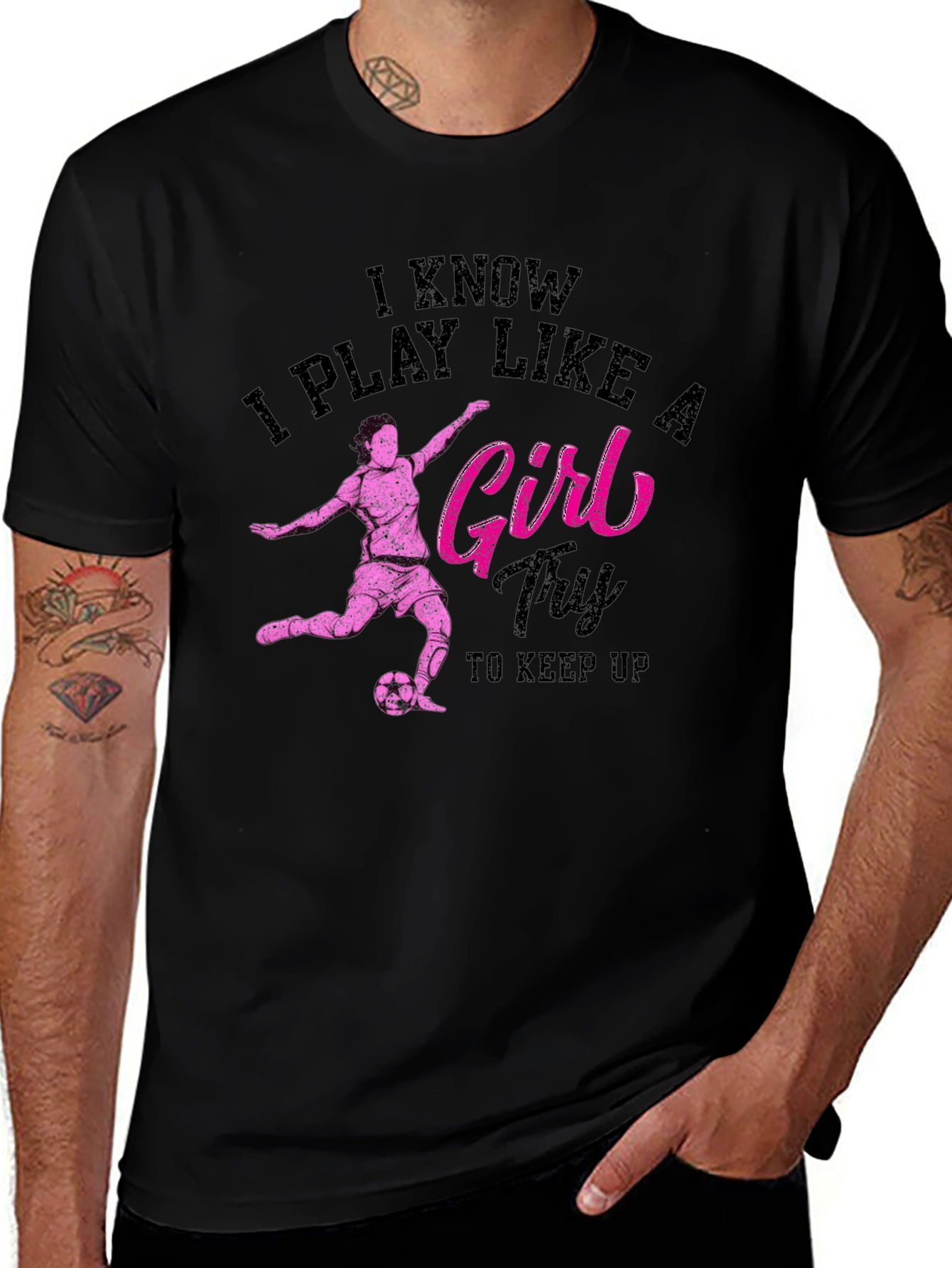 I Play Like a Girl Black Graphic Tee