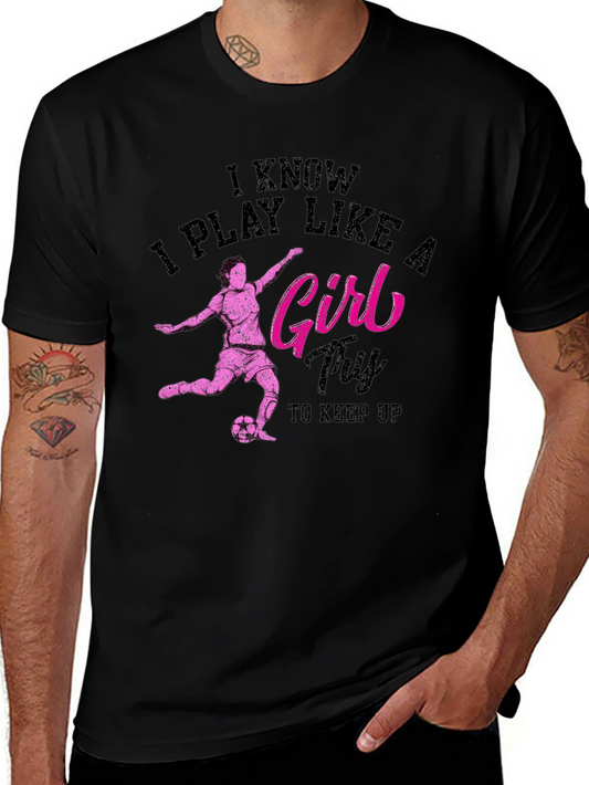 I Play Like a Girl Black Graphic Tee