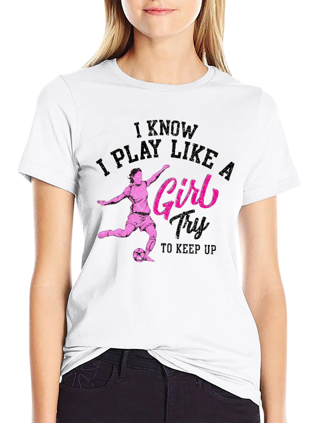 I Play Like a Girl Black Graphic Tee