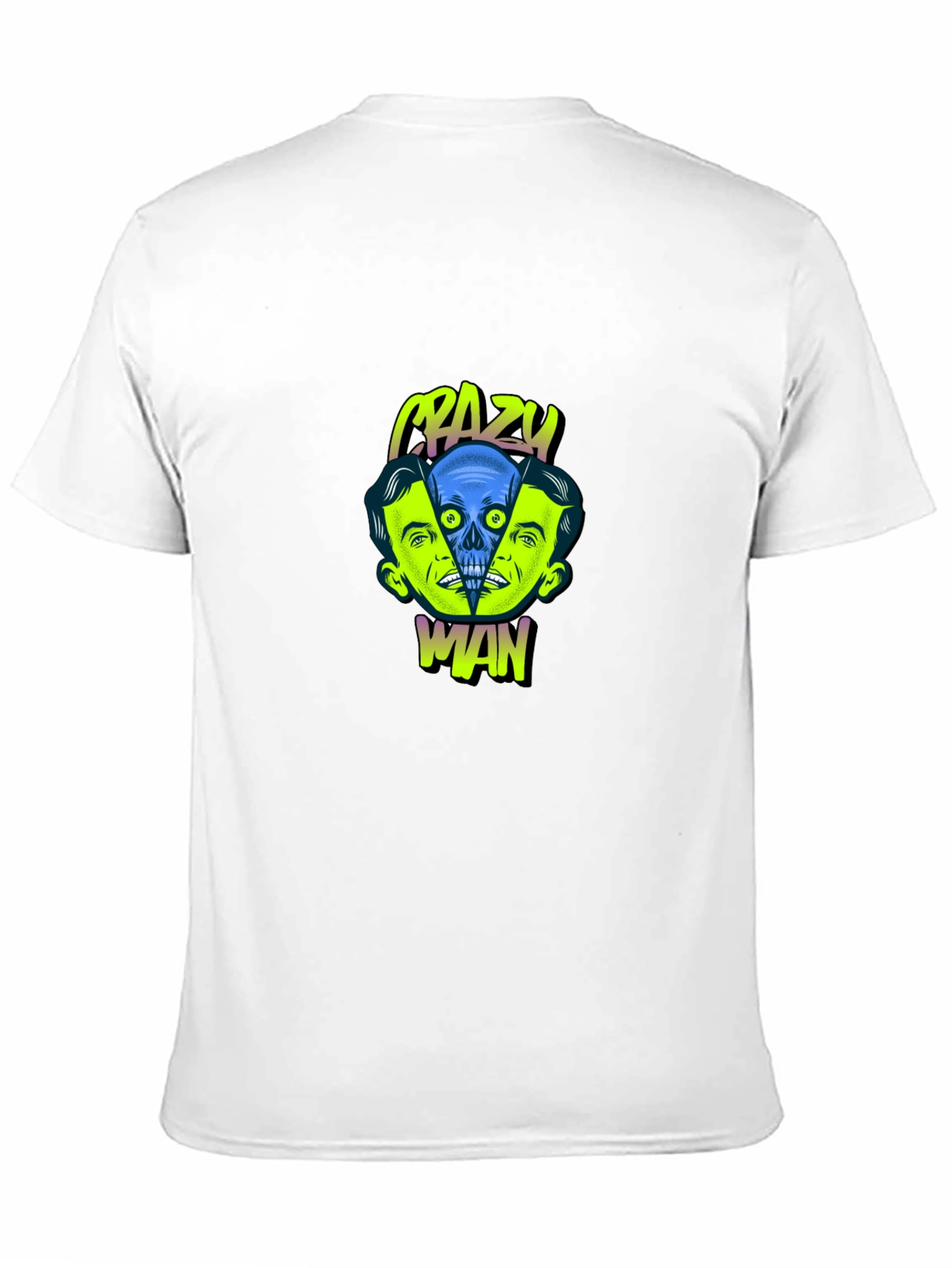 Crazy Man Graphic Print Black T-Shirt