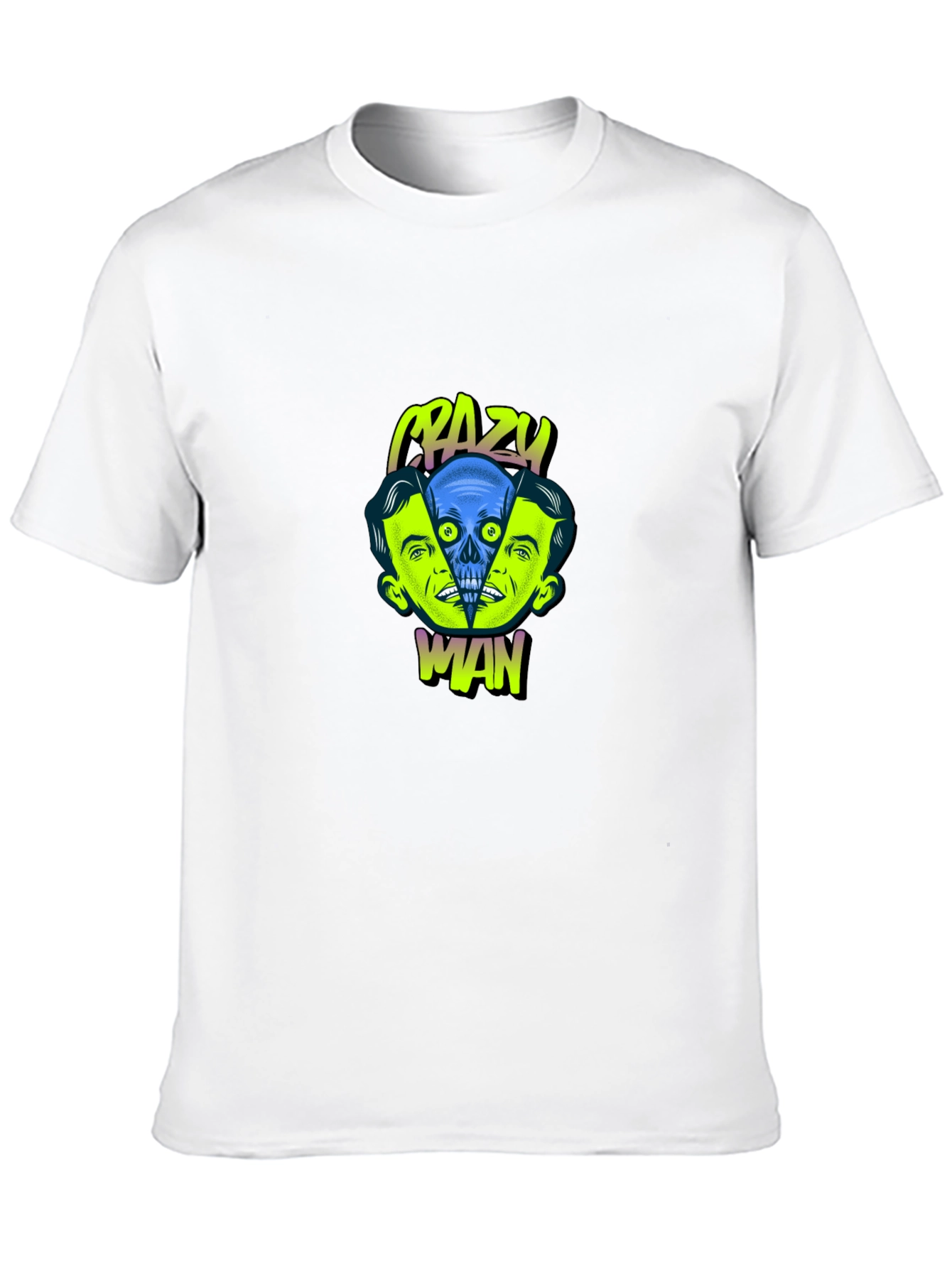 Crazy Man Graphic Print Black T-Shirt