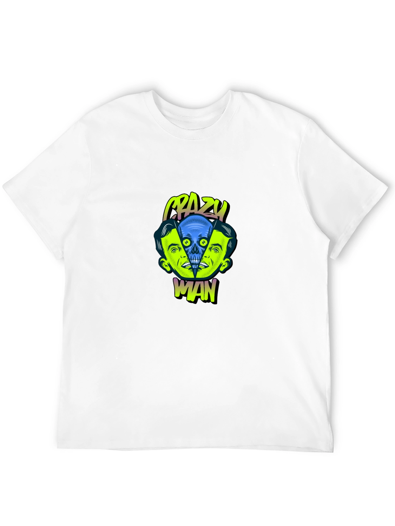 Crazy Man Graphic Print Black T-Shirt