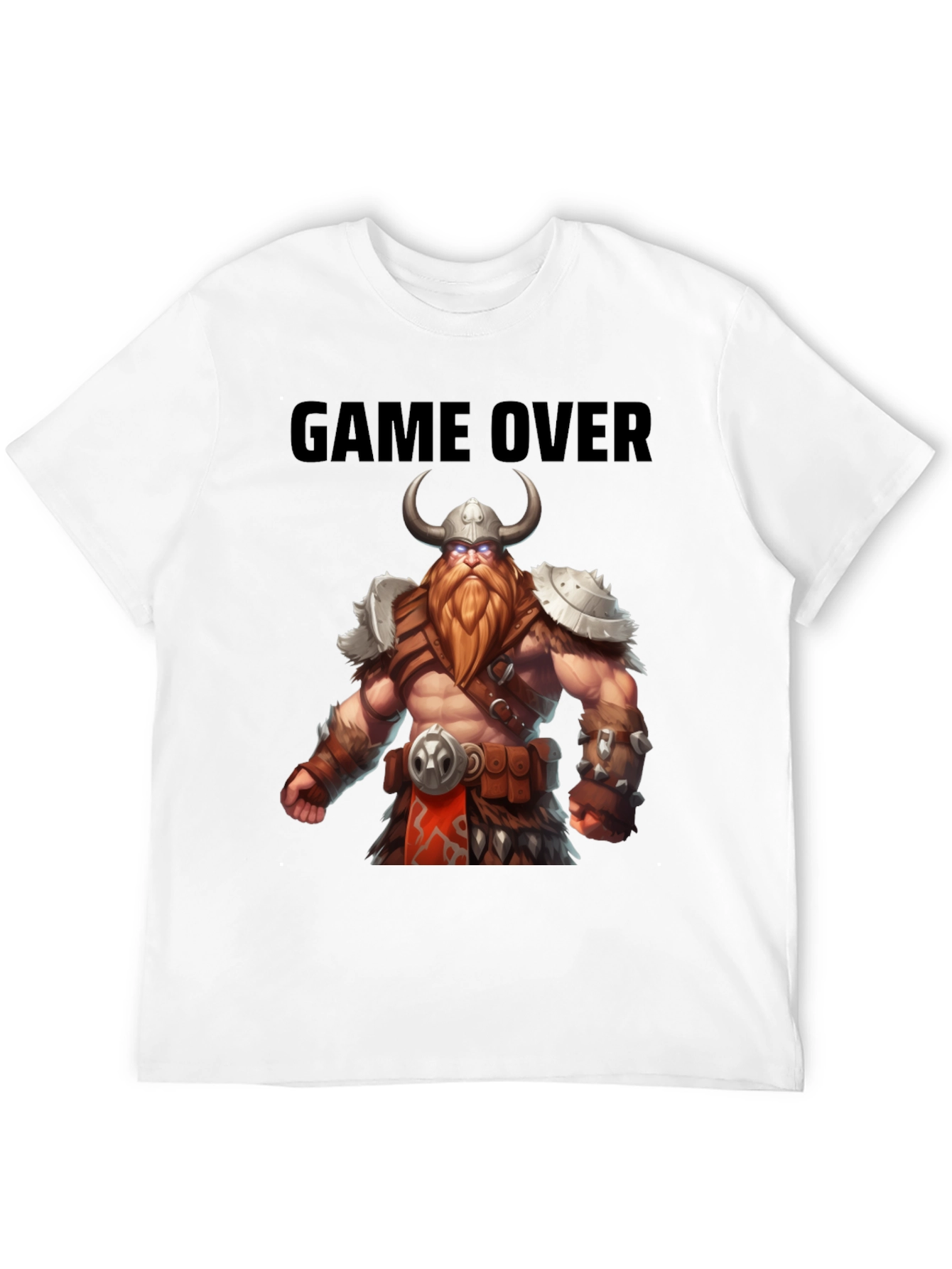 Game Over Viking Graphic Tee - Black Cotton Blend