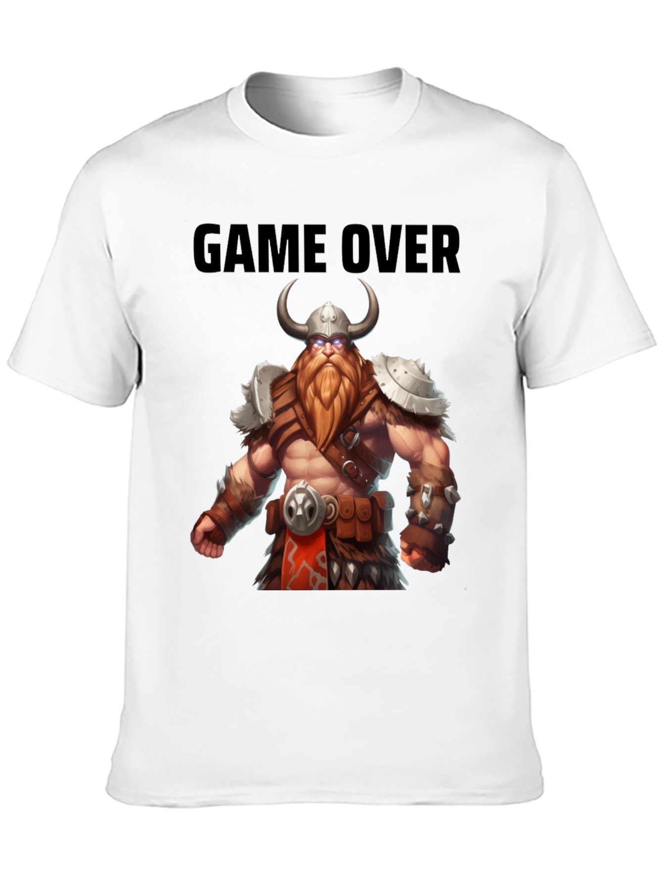 Game Over Viking Graphic Tee - Black Cotton Blend