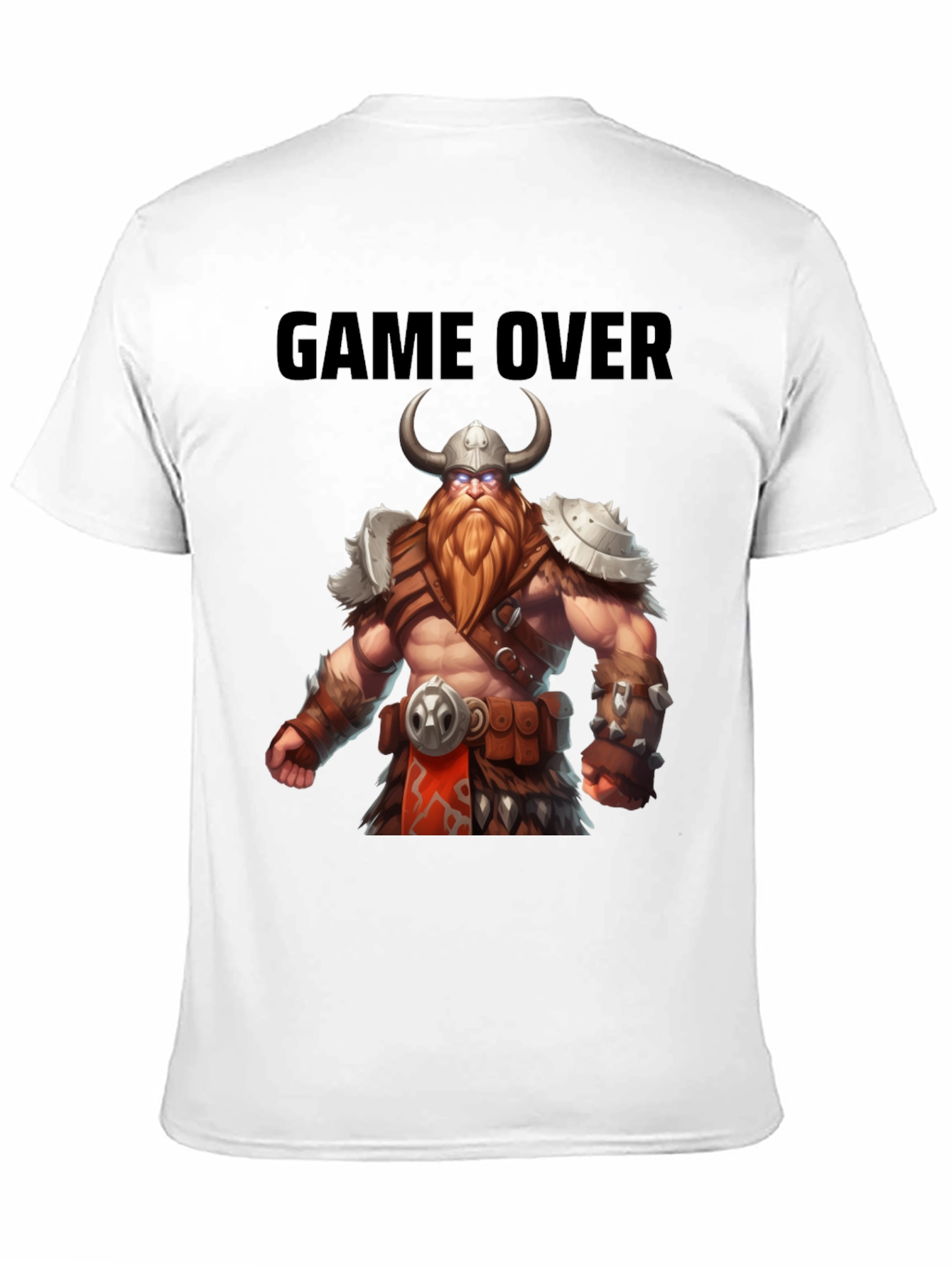 Game Over Viking Graphic Tee - Black Cotton Blend