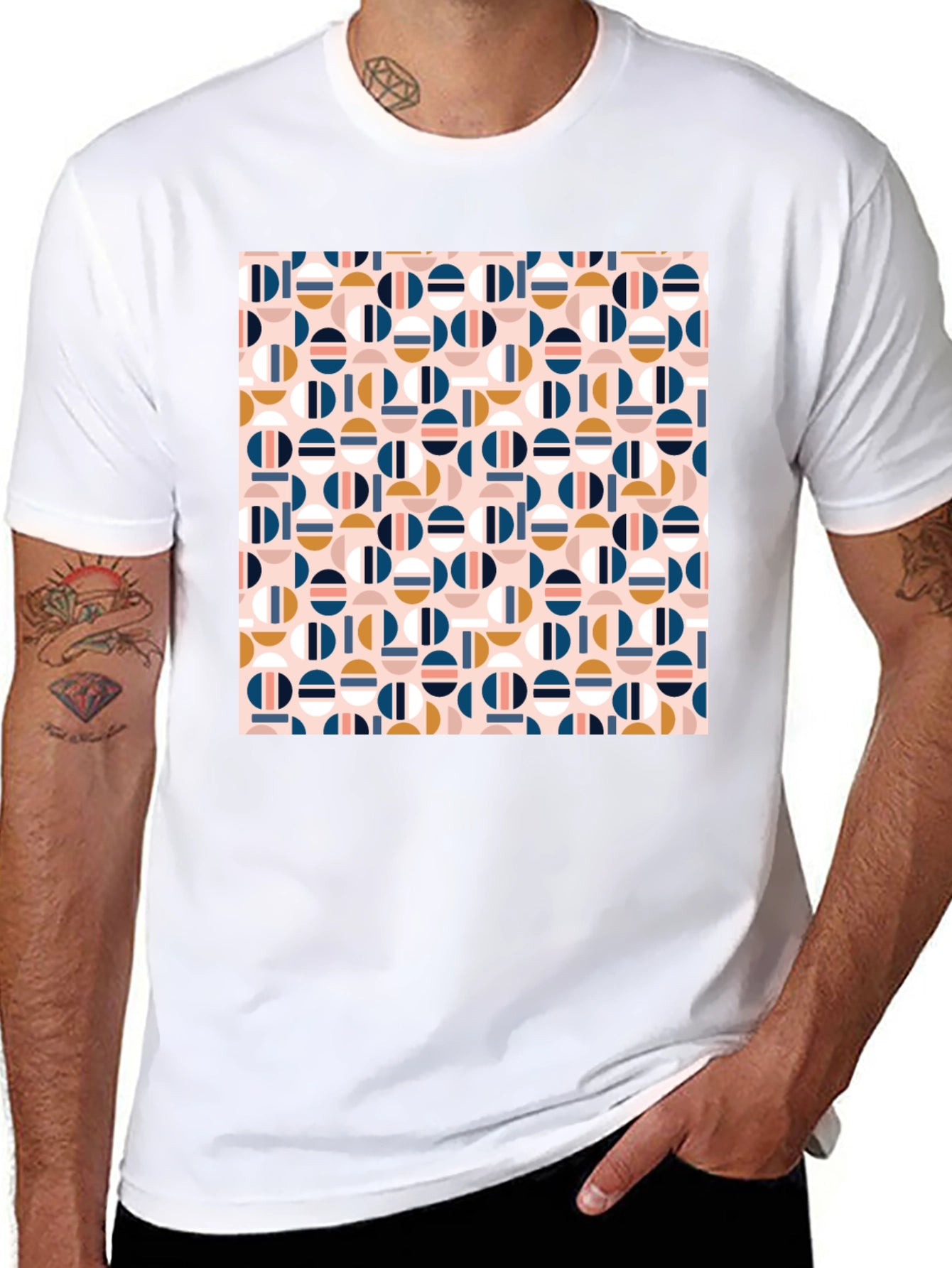Geometric Pattern Tee - Modern Circle Design