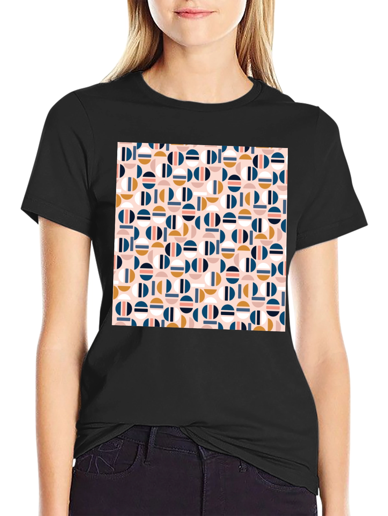 Geometric Pattern Tee - Modern Circle Design