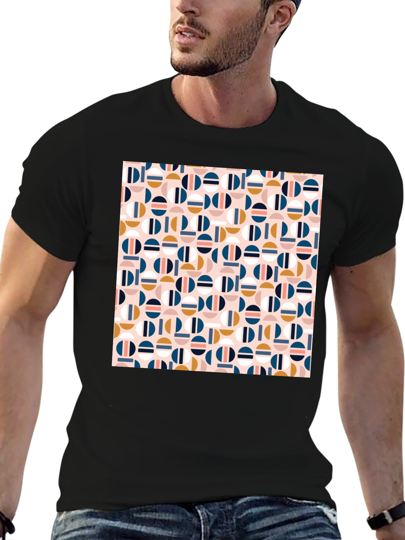 Geometric Pattern Tee - Modern Circle Design