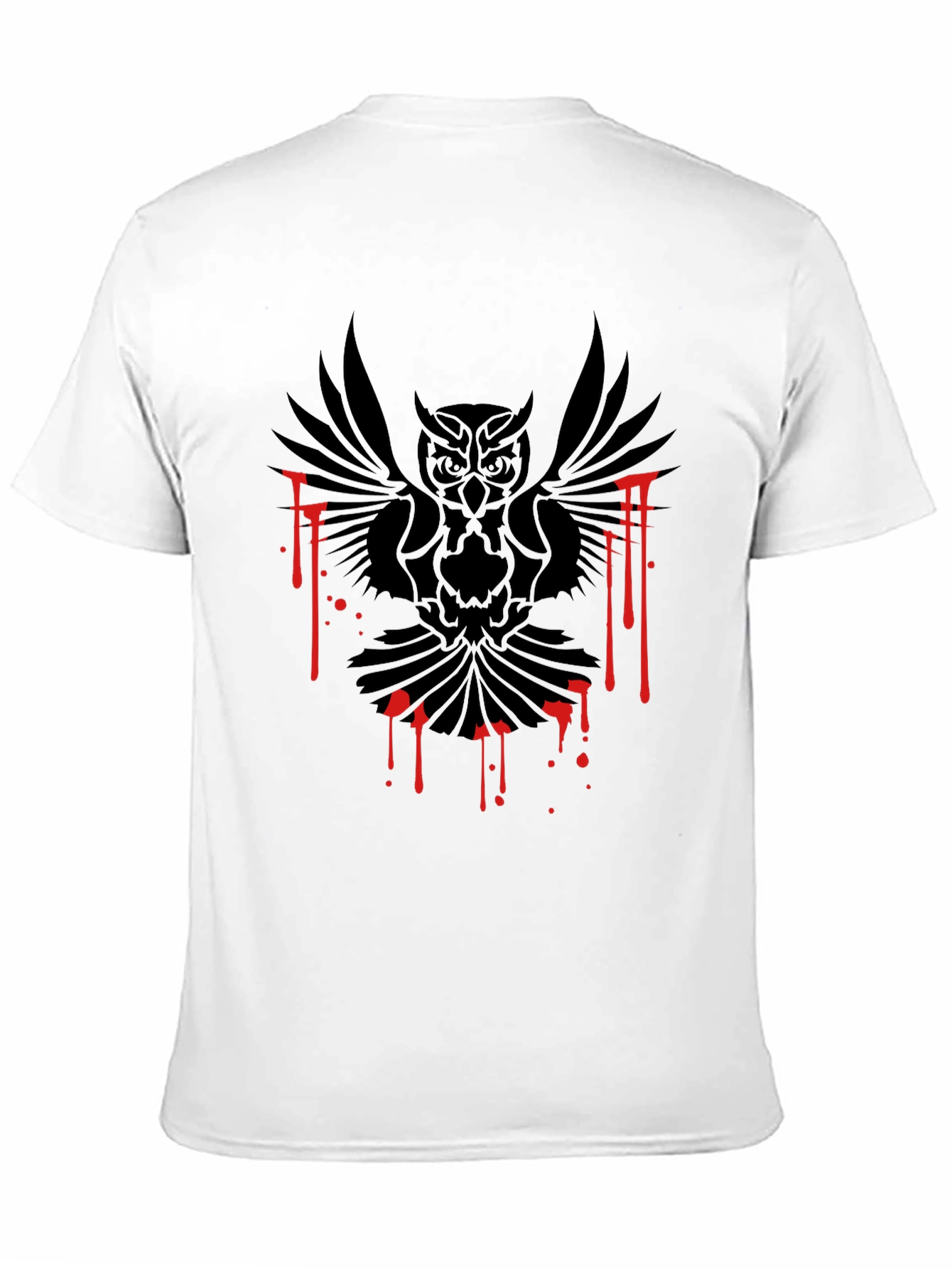 Black Owl Graphic Tee - Gothic Style
