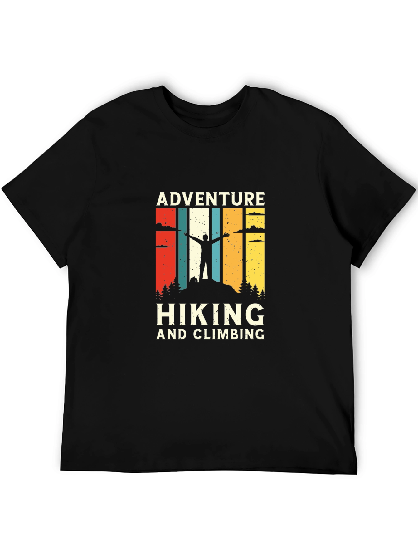 Adventure Hiking & Climbing Graphic Tee - Black