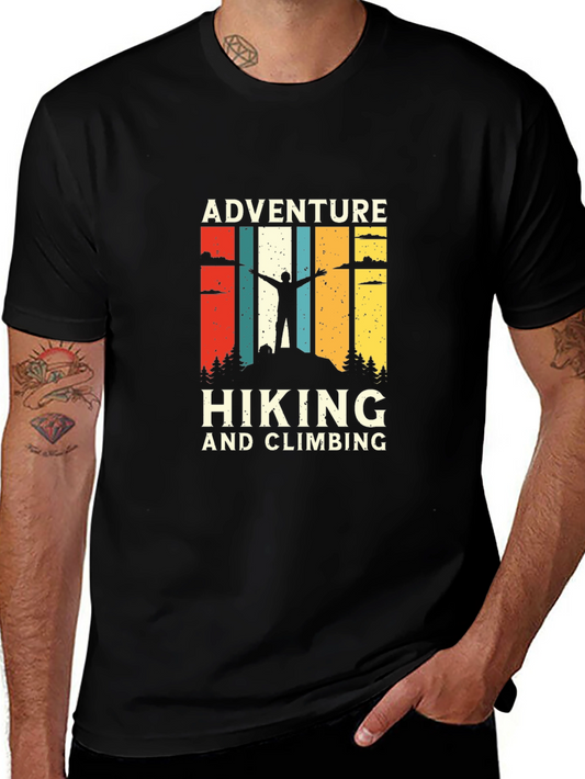 Adventure Hiking & Climbing Graphic Tee - Black