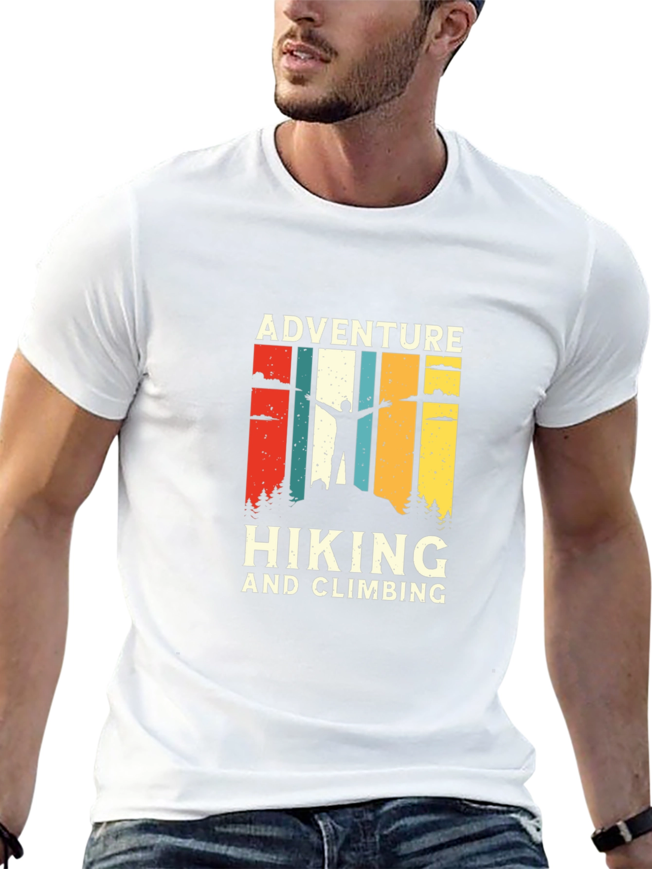 Adventure Hiking & Climbing Graphic Tee - Black