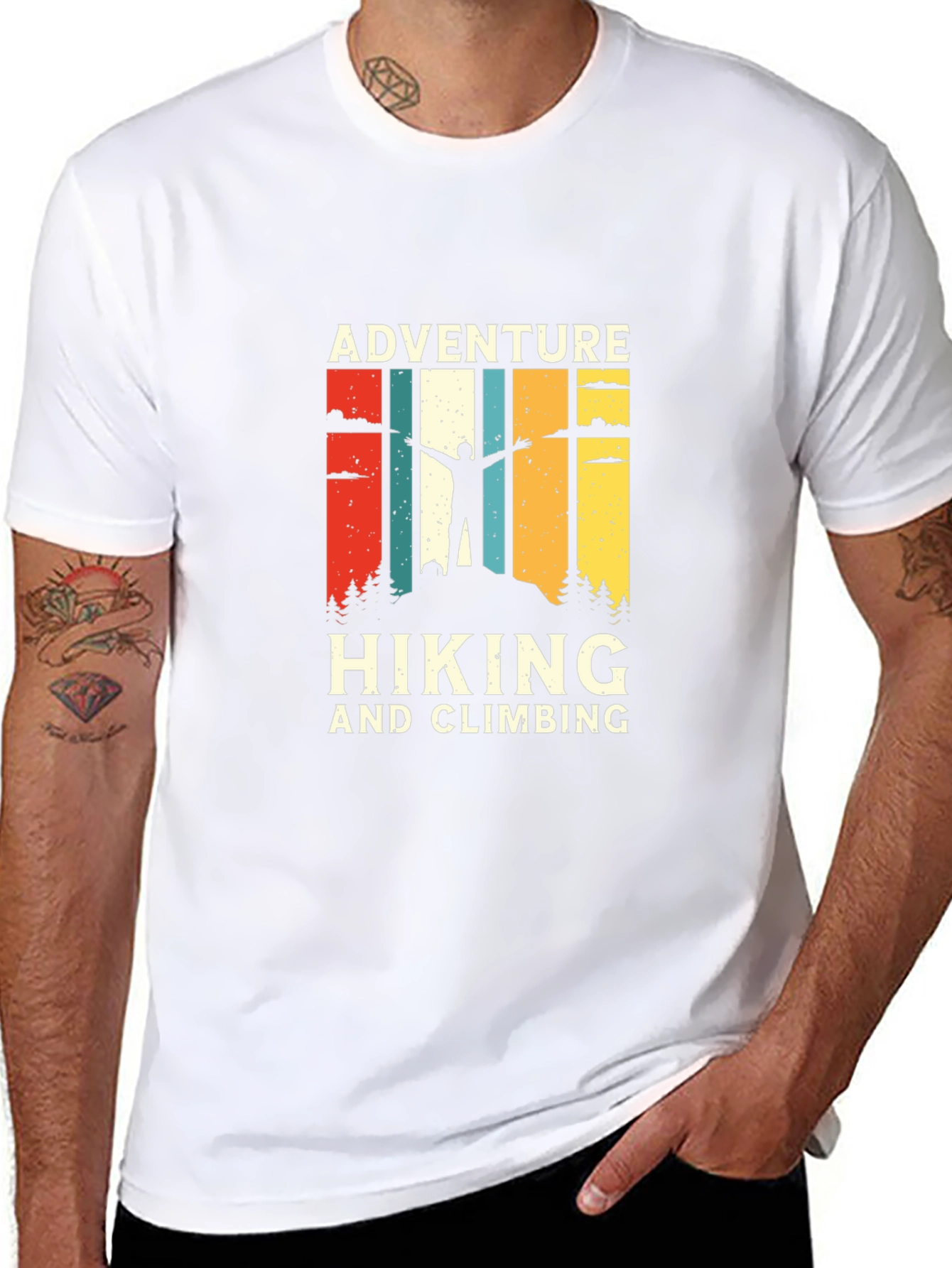Adventure Hiking & Climbing Graphic Tee - Black