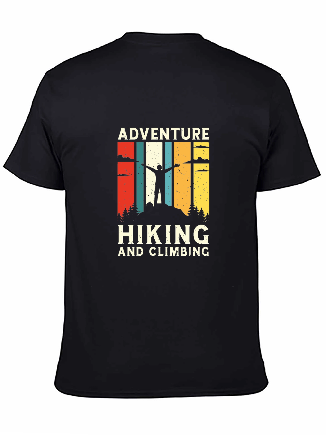 Adventure Hiking & Climbing Graphic Tee - Black