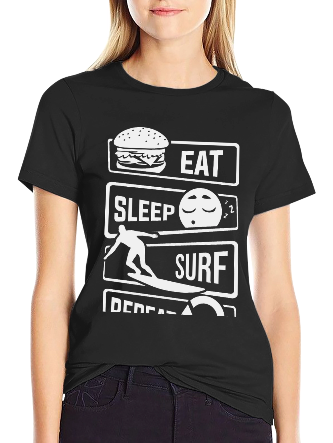 Eat Sleep Surf Repeat Graphic T-Shirt