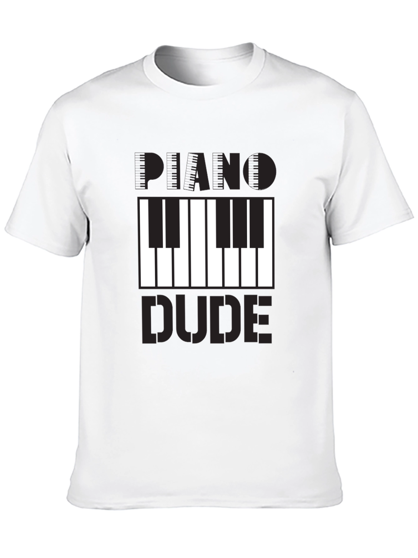 Piano Dude Graphic Tee - Black Casual T-Shirt
