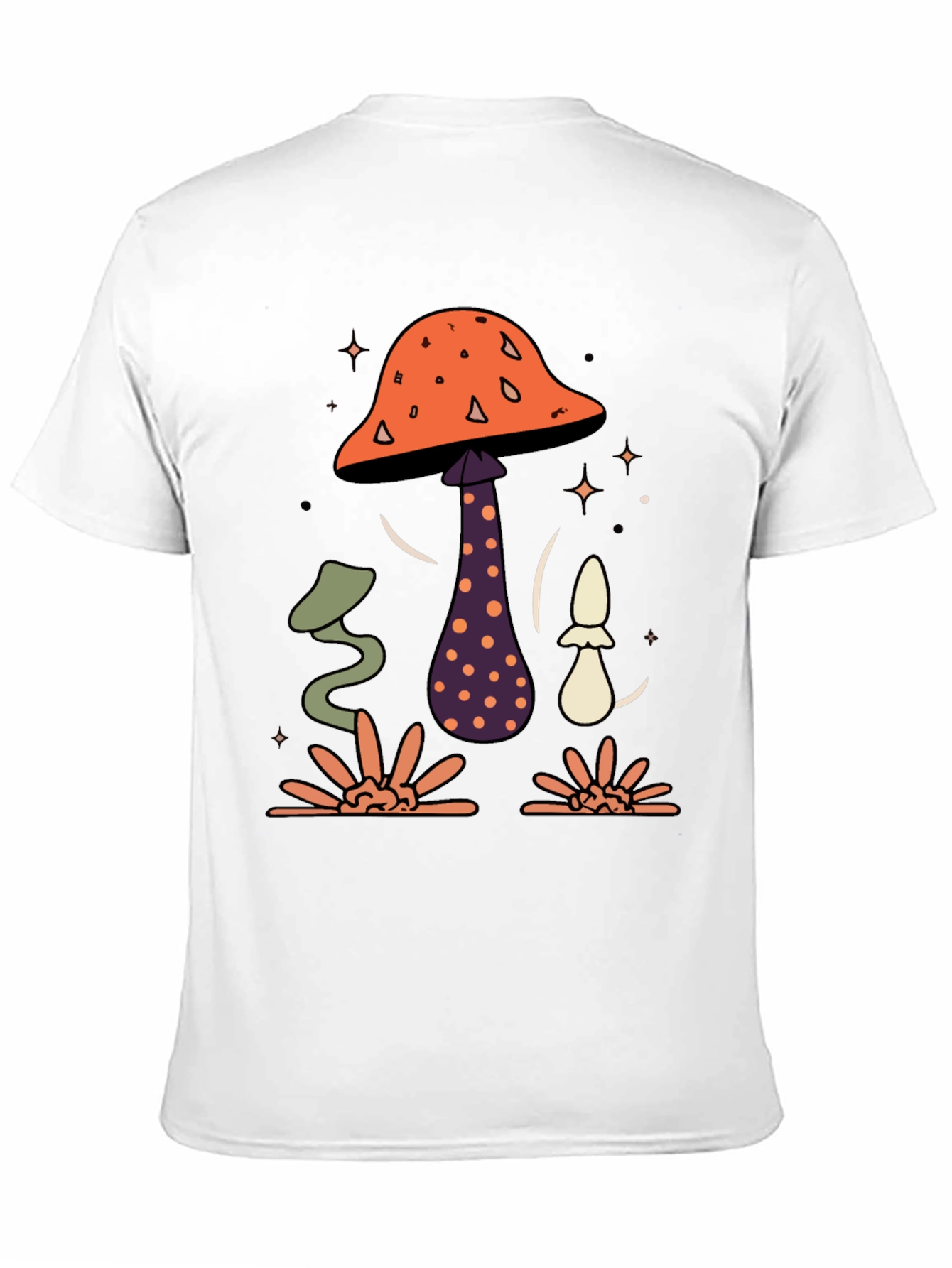 Mushroom Graphic Tee - Black Cotton Blend
