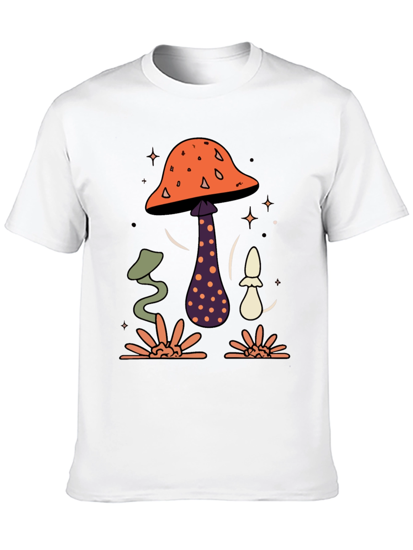 Mushroom Graphic Tee - Black Cotton Blend