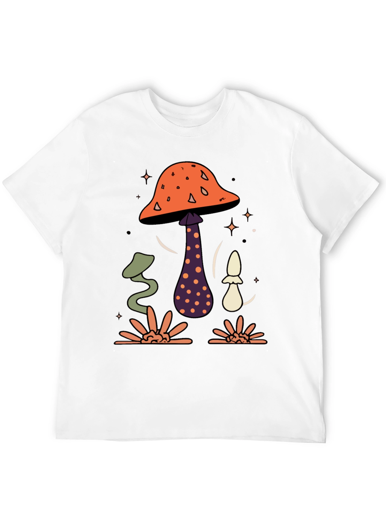 Mushroom Graphic Tee - Black Cotton Blend