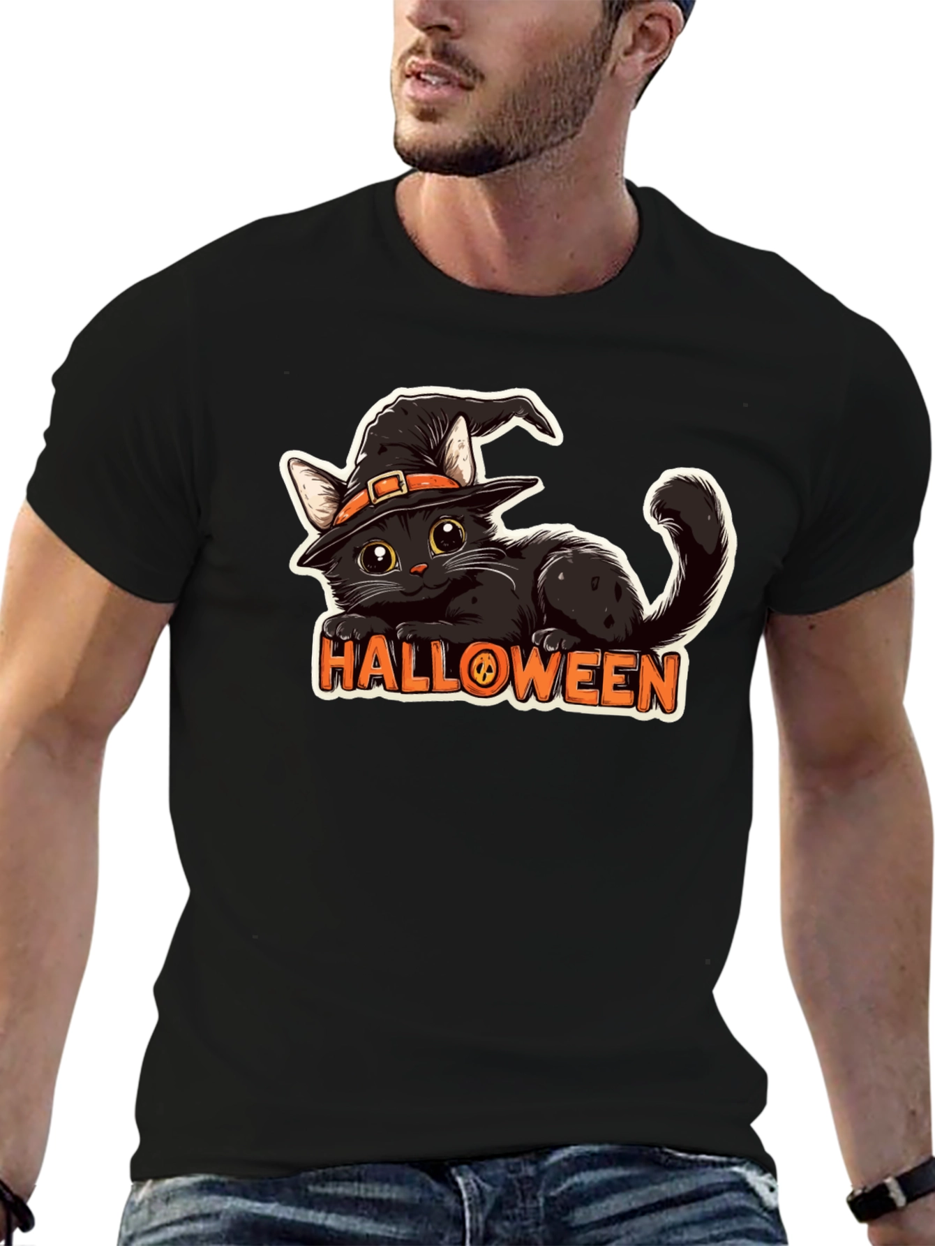 Halloween Cat T-Shirt - Spooky & Stylish!