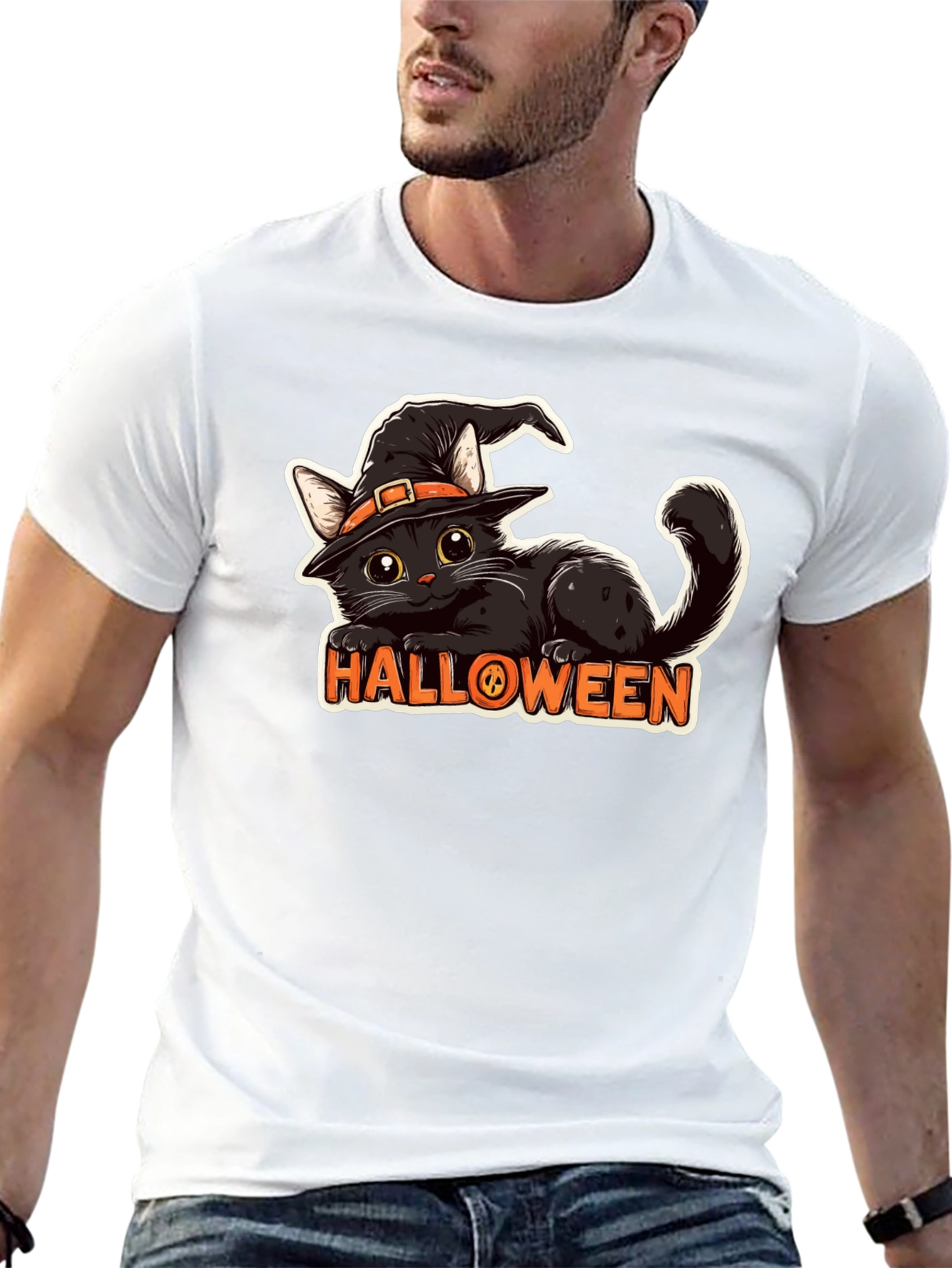 Halloween Cat T-Shirt - Spooky & Stylish!