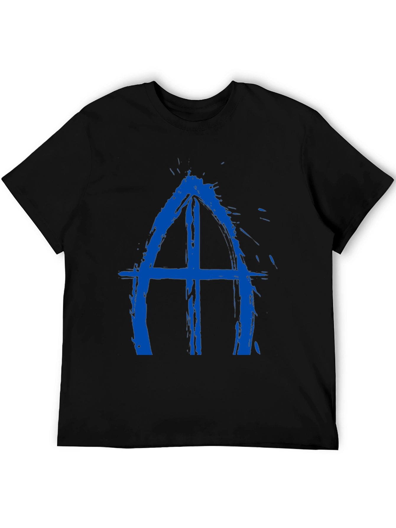 Abstract Blue Symbol Black T-Shirt