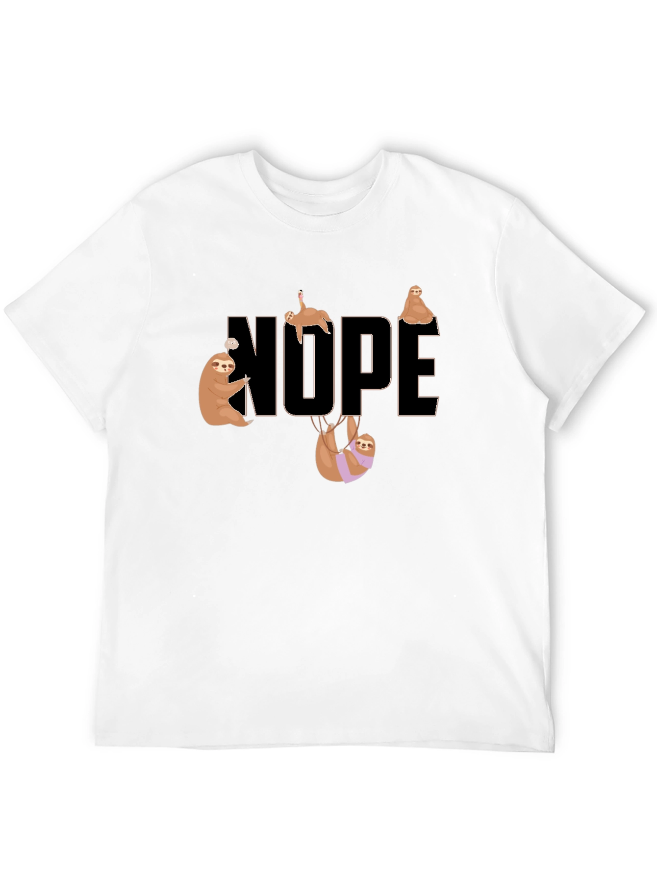Nope Sloth Graphic T-Shirt