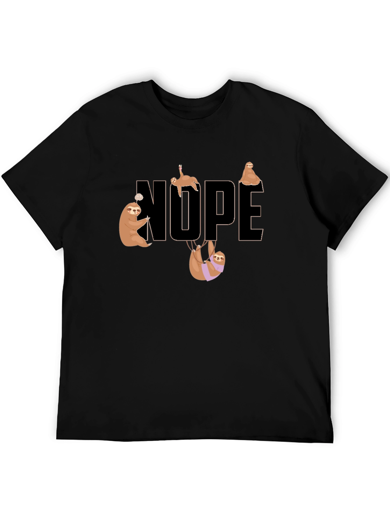 Nope Sloth Graphic T-Shirt