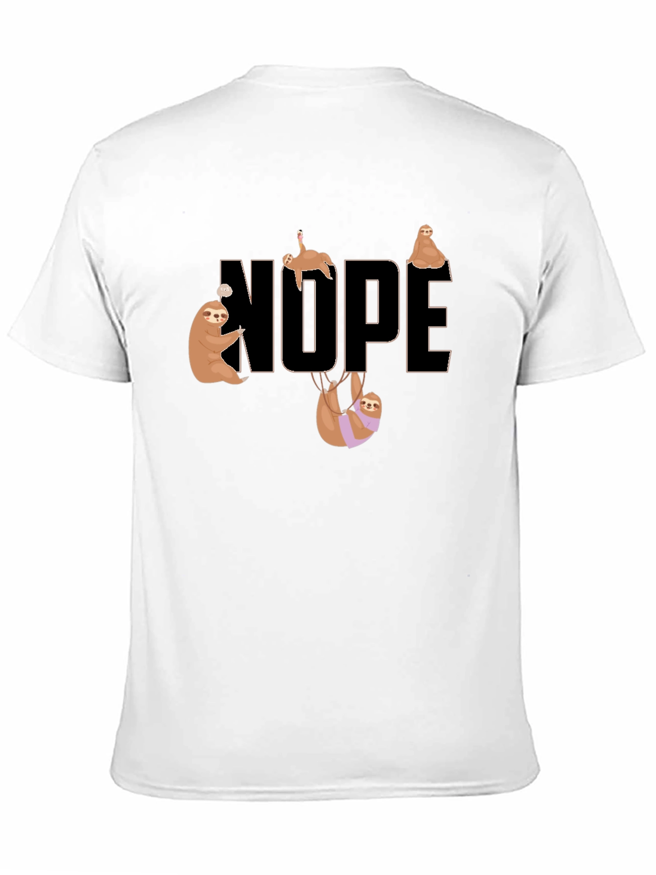 Nope Sloth Graphic T-Shirt