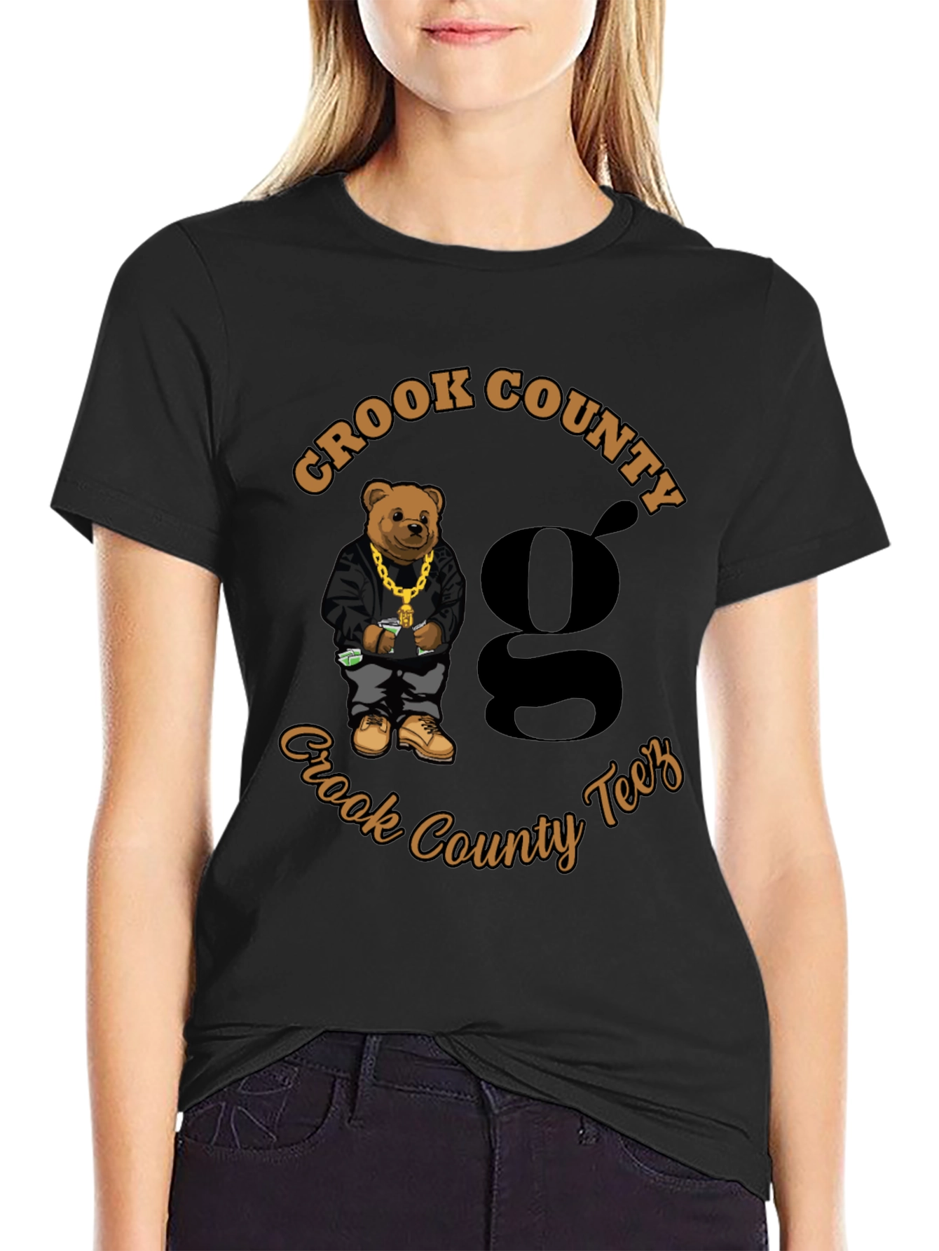 Crook County Teez Black Graphic T-Shirt