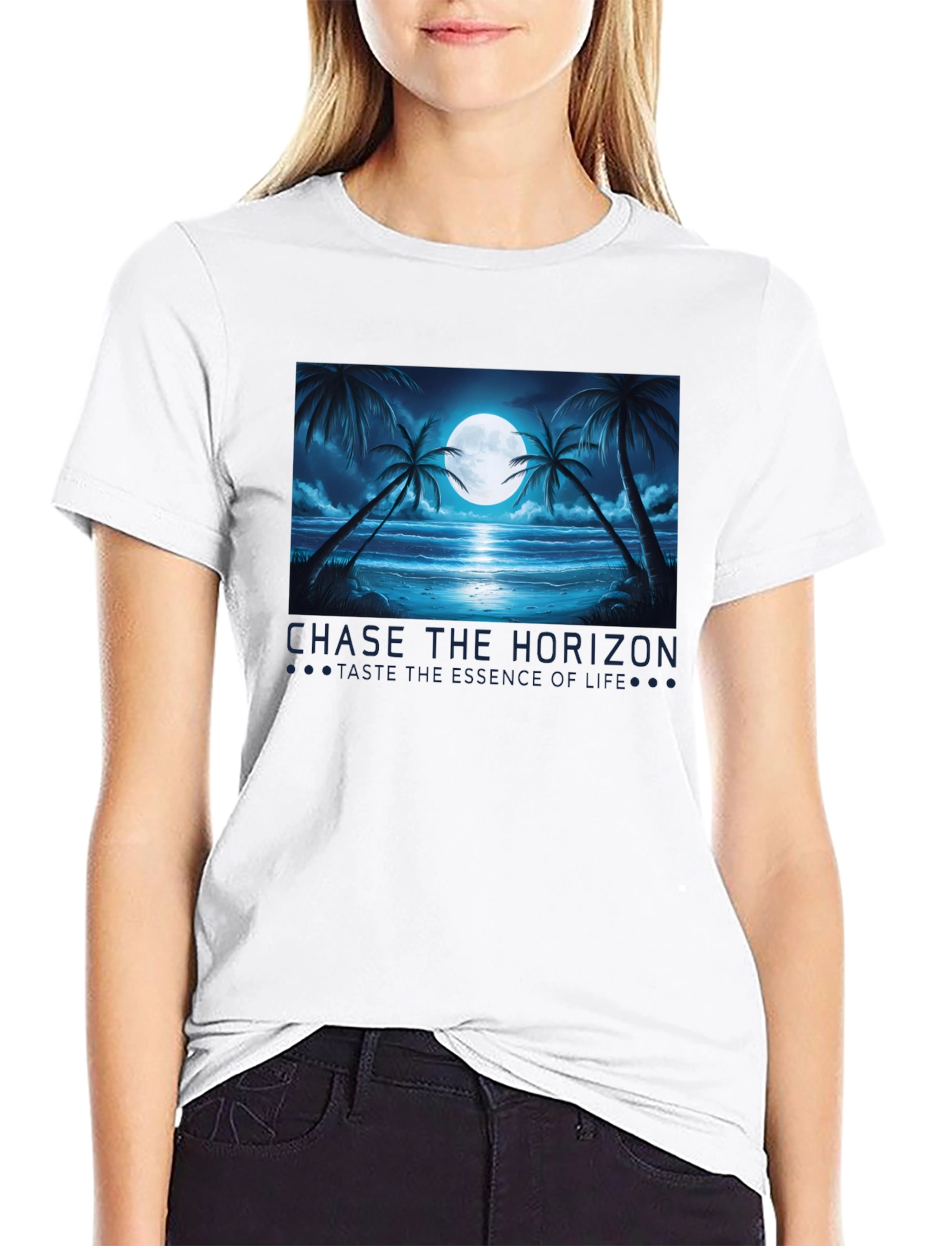 Chase the Horizon Black Graphic Tee